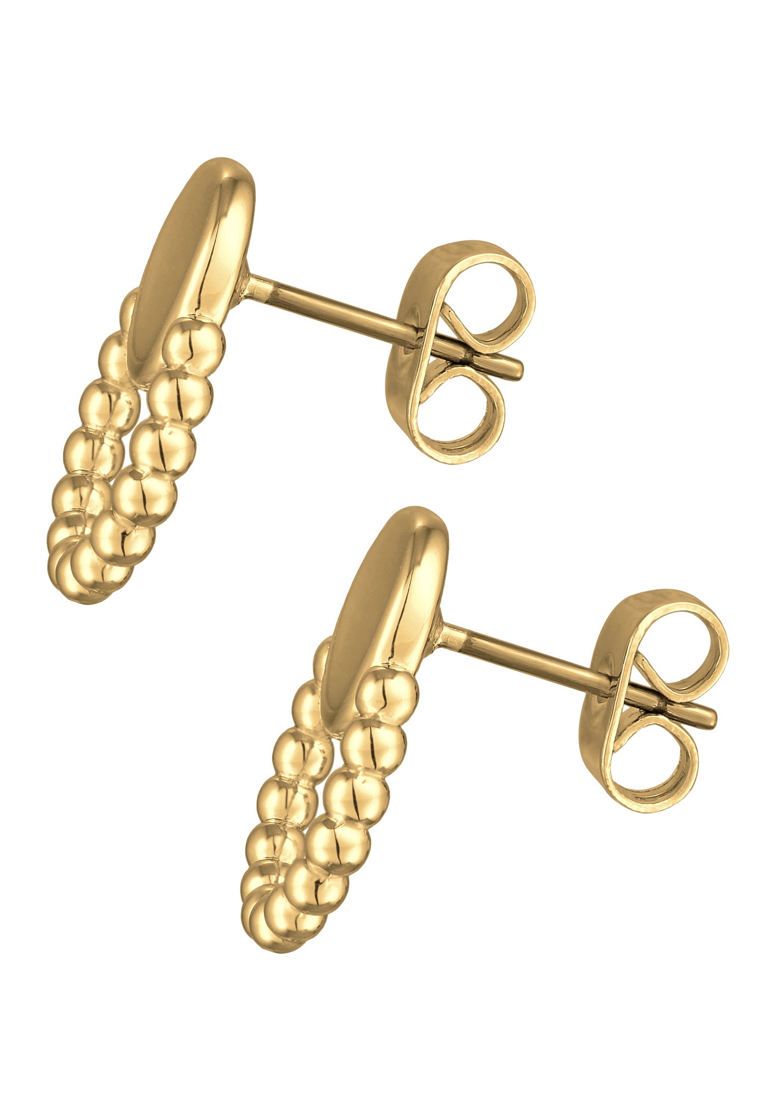 Elli Paar Ohrstecker »Ohrringe Plättchen Dots Kreis Design Messing Silberfarben«