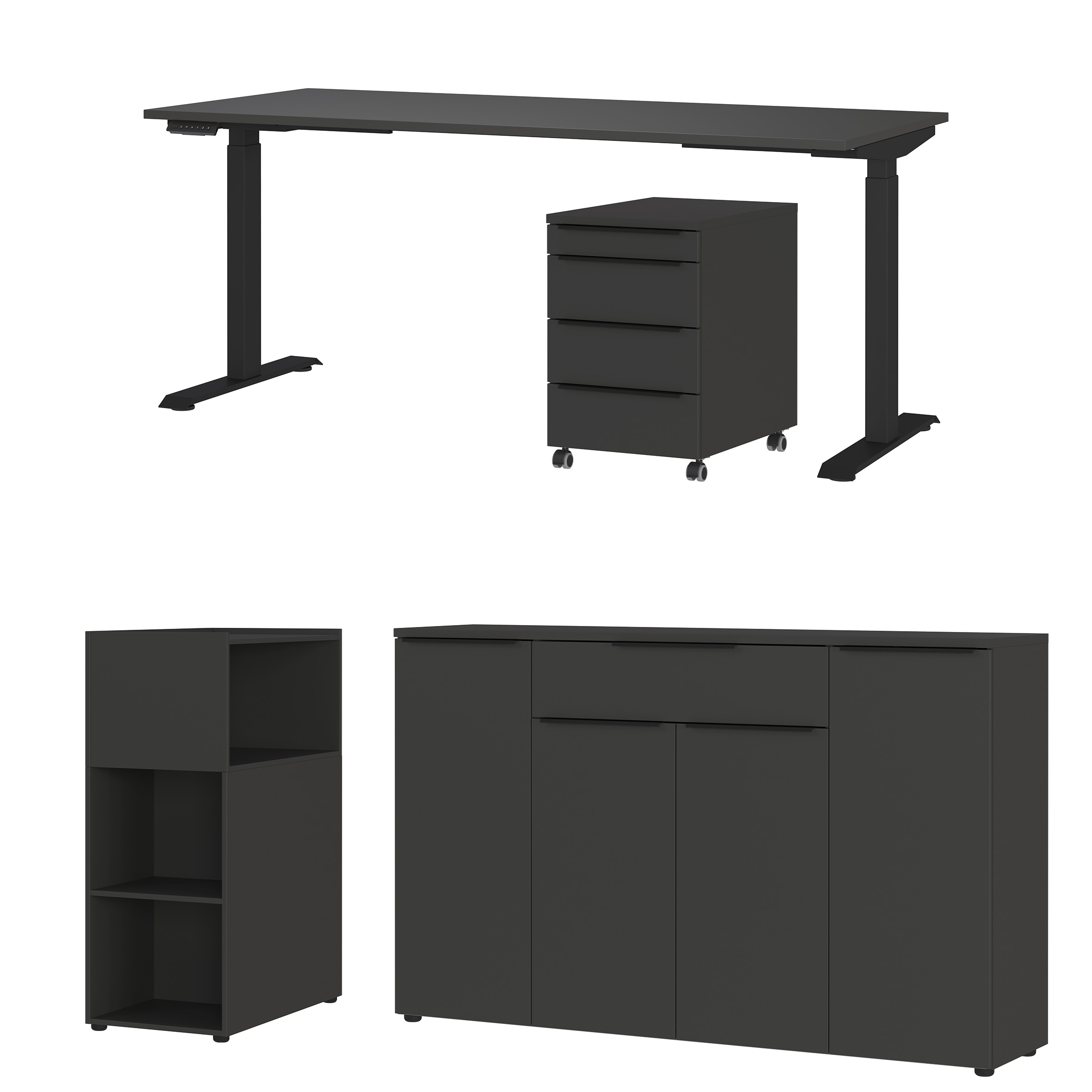 GERMANIA Büromöbel-Set "Mailand" 4 Stk. tlg. inkl. Schreibtisch, Rollcontai günstig online kaufen