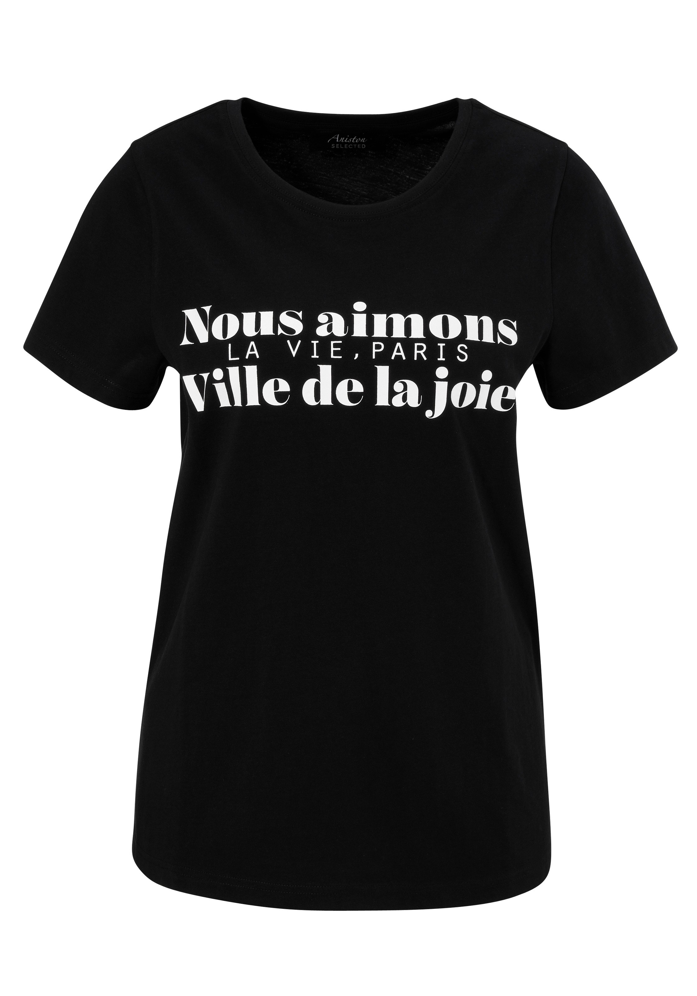 Aniston SELECTED T-Shirt, in zeitlosem Schwarz-Weiß