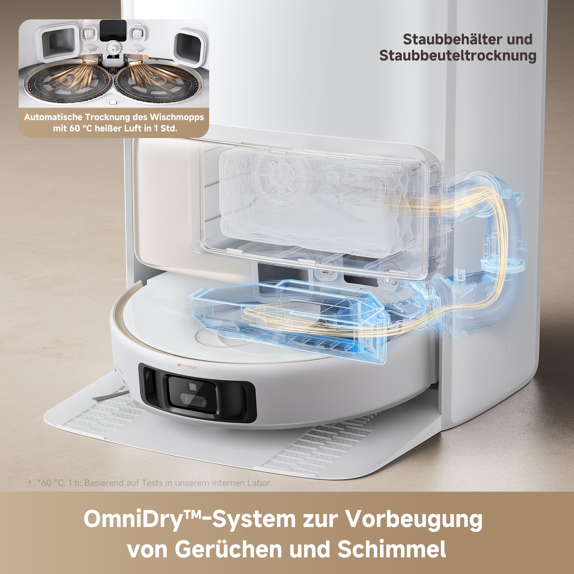 Dreame Nass-Trocken-Saugroboter »MOVA V50 Ultra Complete, mit Wischfunktion«, 24.000Pa Saugkraft, Hindernisüberwindung, 50°C Wischwasser, 180m²