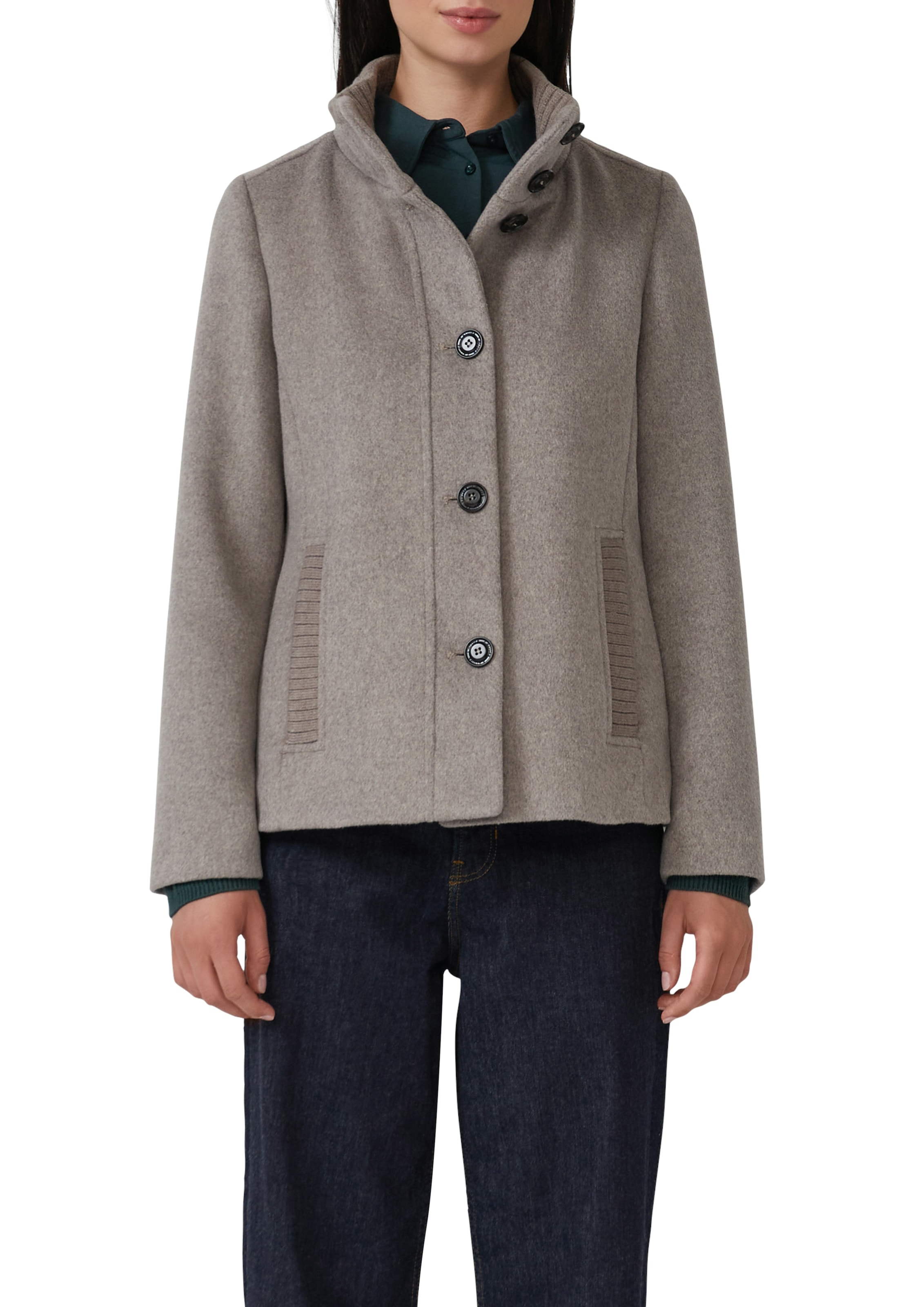 s.Oliver Wolljacke, ohne Kapuze, mit Stehkragen und Knopfleiste günstig online kaufen