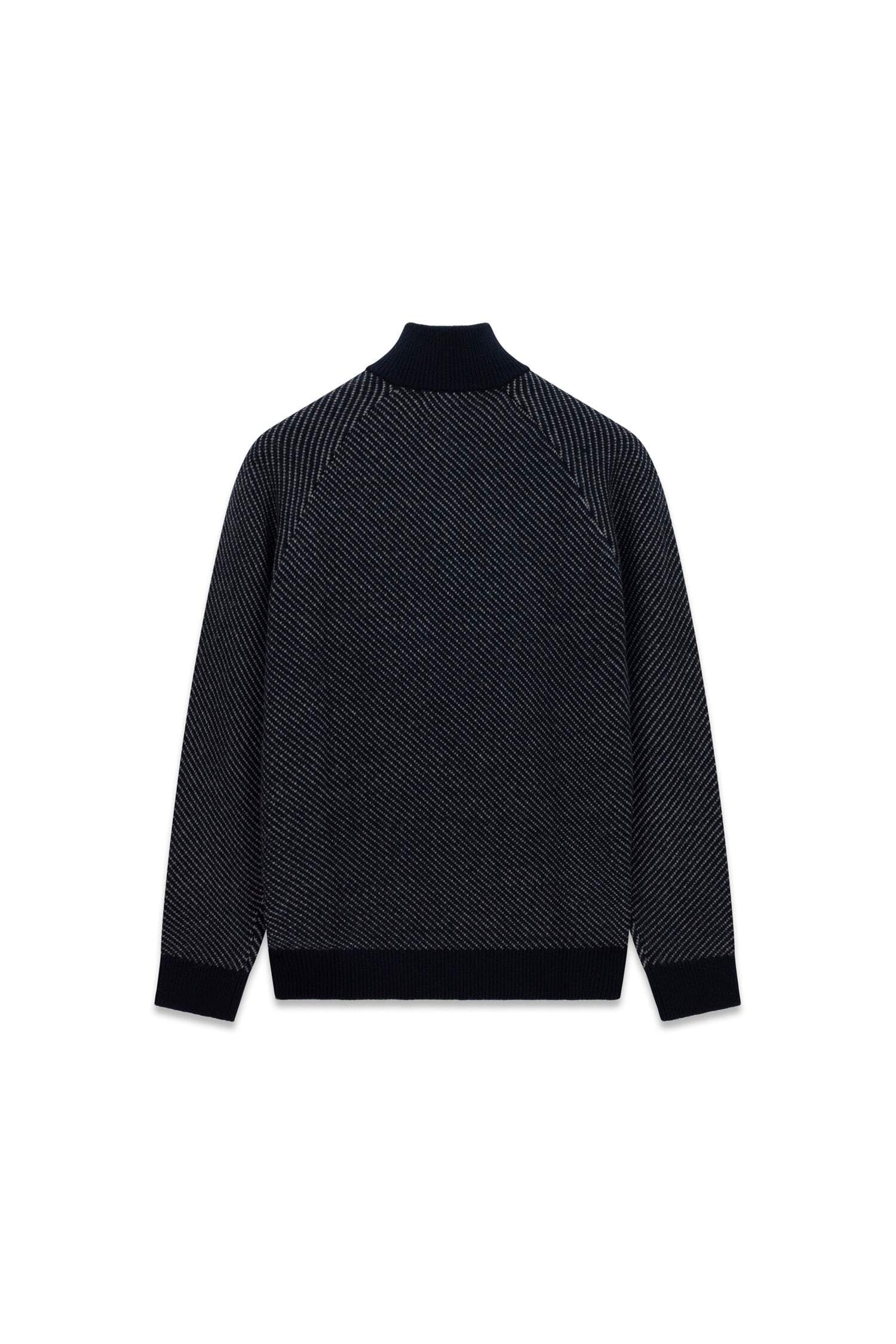 Guess Jacquardpullover »NICO DIAGONAL STITCH« mit Wolle, Stehkragen mit Reißverschluss, Jaquard-Strick