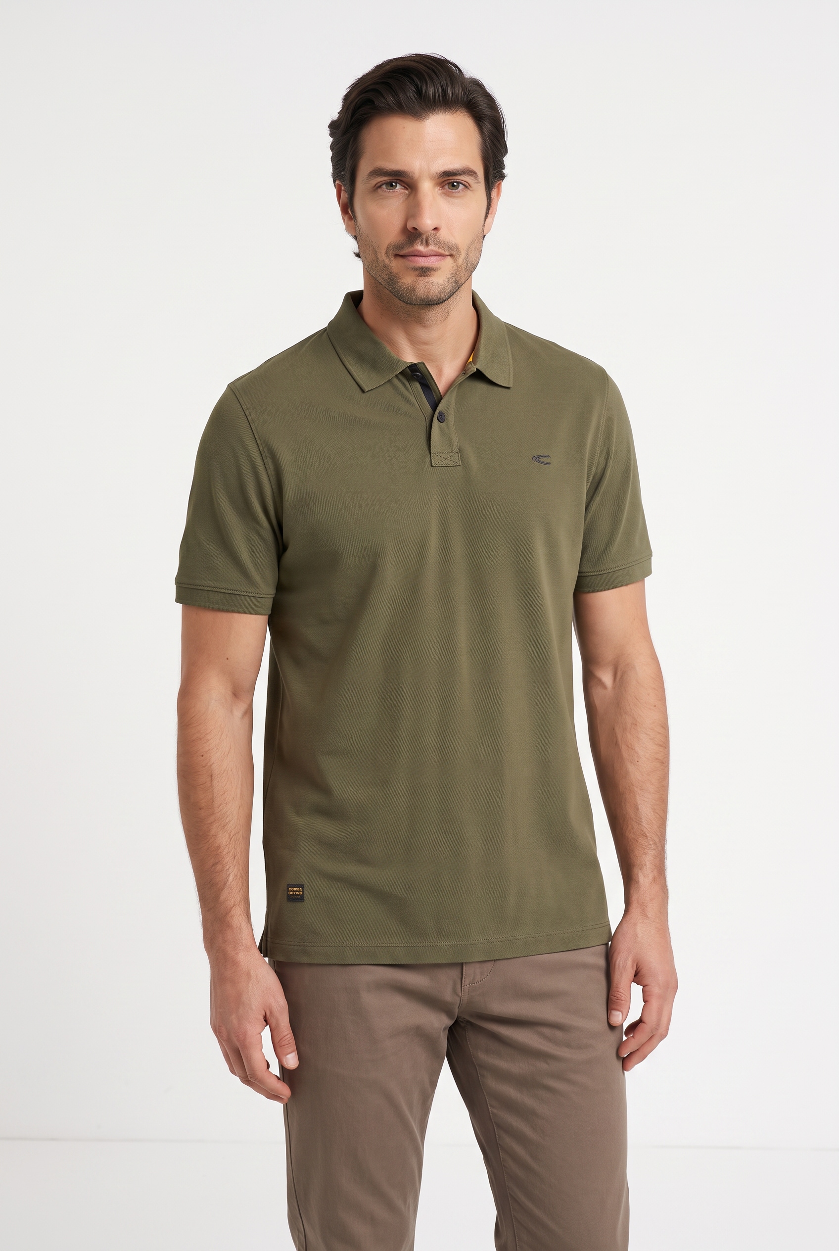 camel active Poloshirt kurzarm, mit Logo-Stickerei