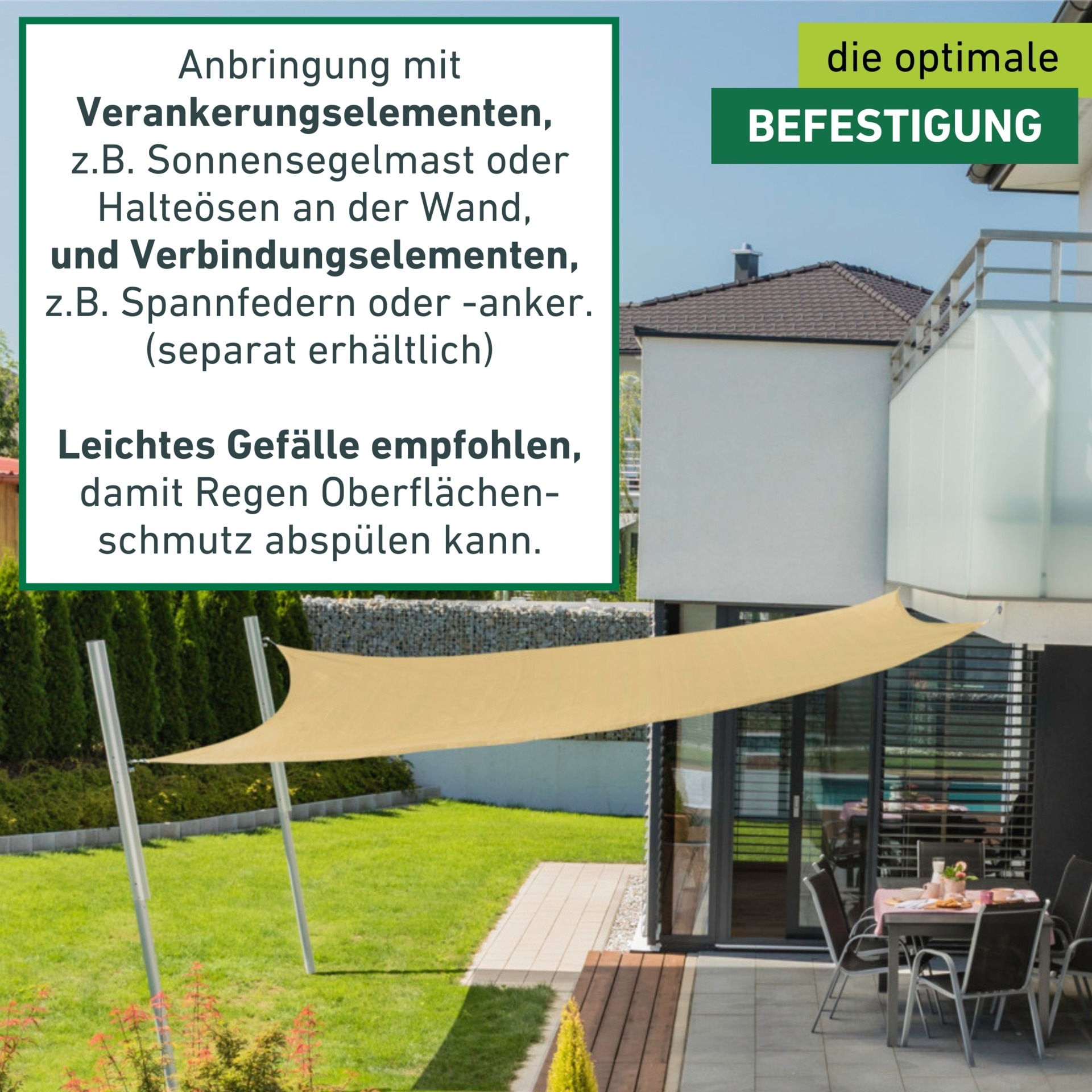 Windhager Sonnensegel »Capri Quadrat« 4x4m, champagner