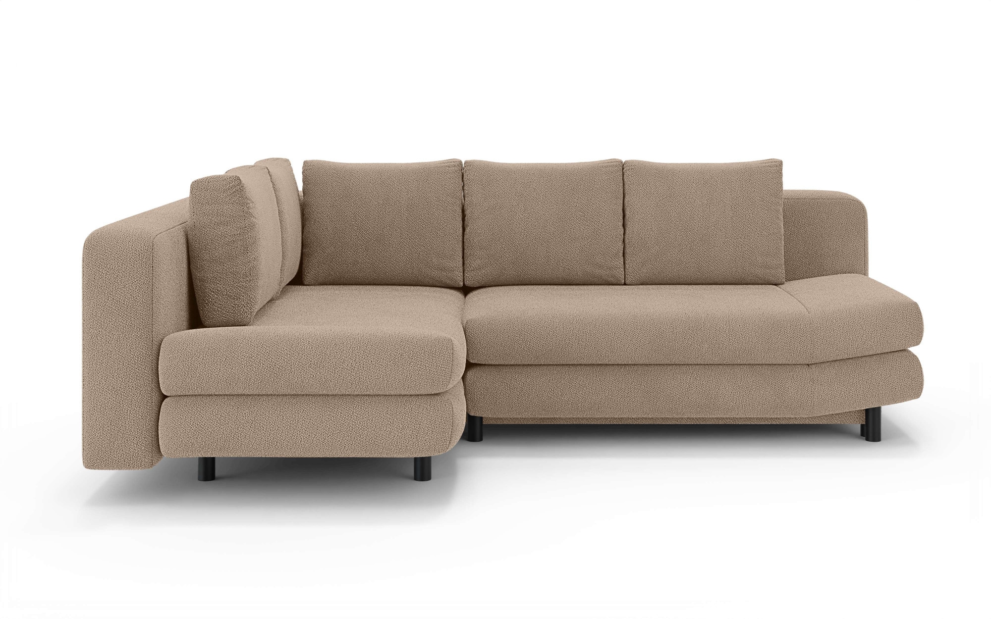 Home affaire Ecksofa »LENNARA Schlafsofa mit Bettkasten, Maße B/T/H: 234/179/85 cm«, L-Form mit Ottomane rechts/links, mit Wellenunterfederung