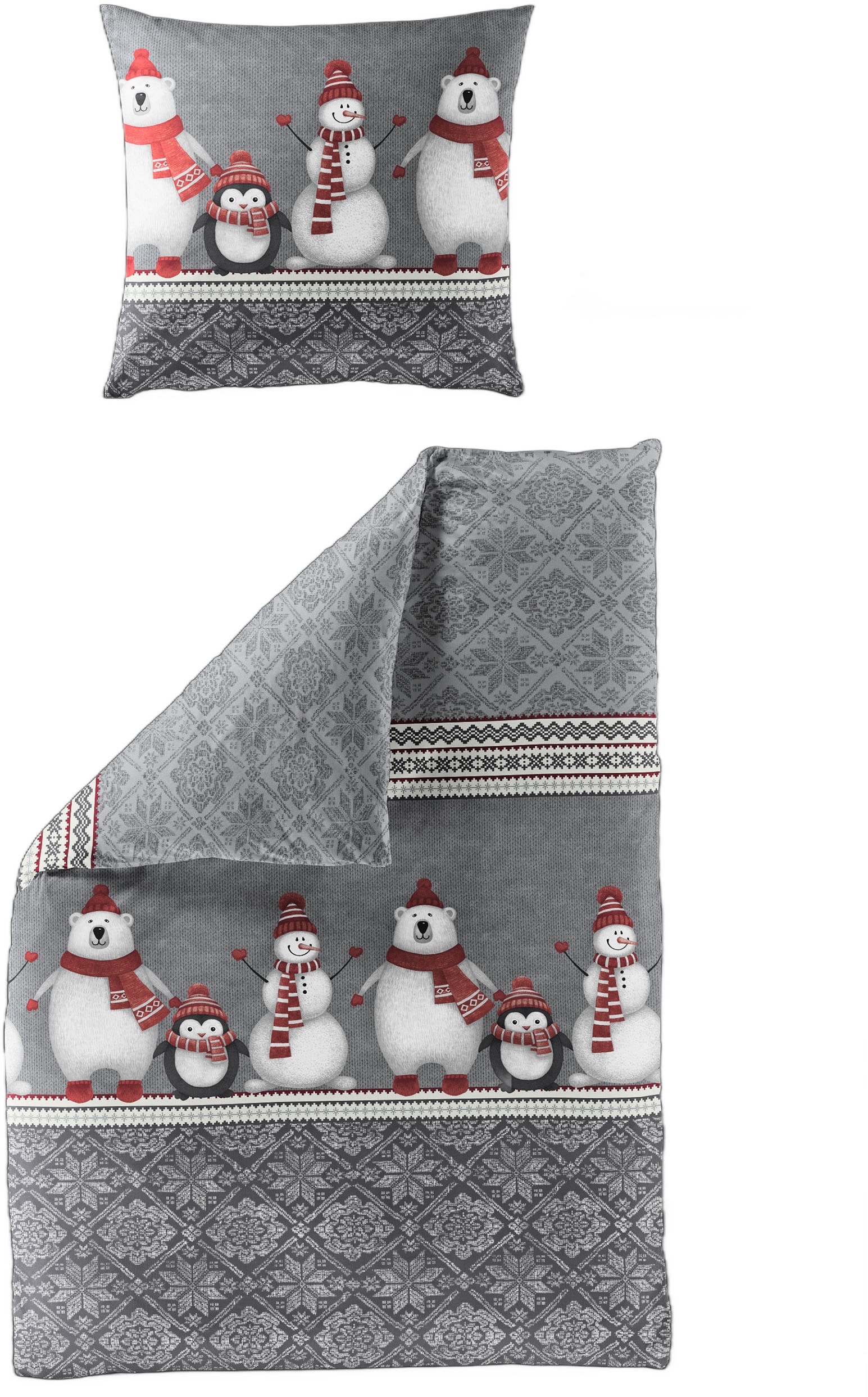 BIERBAUM Bettwäsche "Wichtel" 2 tlg. 100 % Baumwolle, Biber, unterschiedlic günstig online kaufen