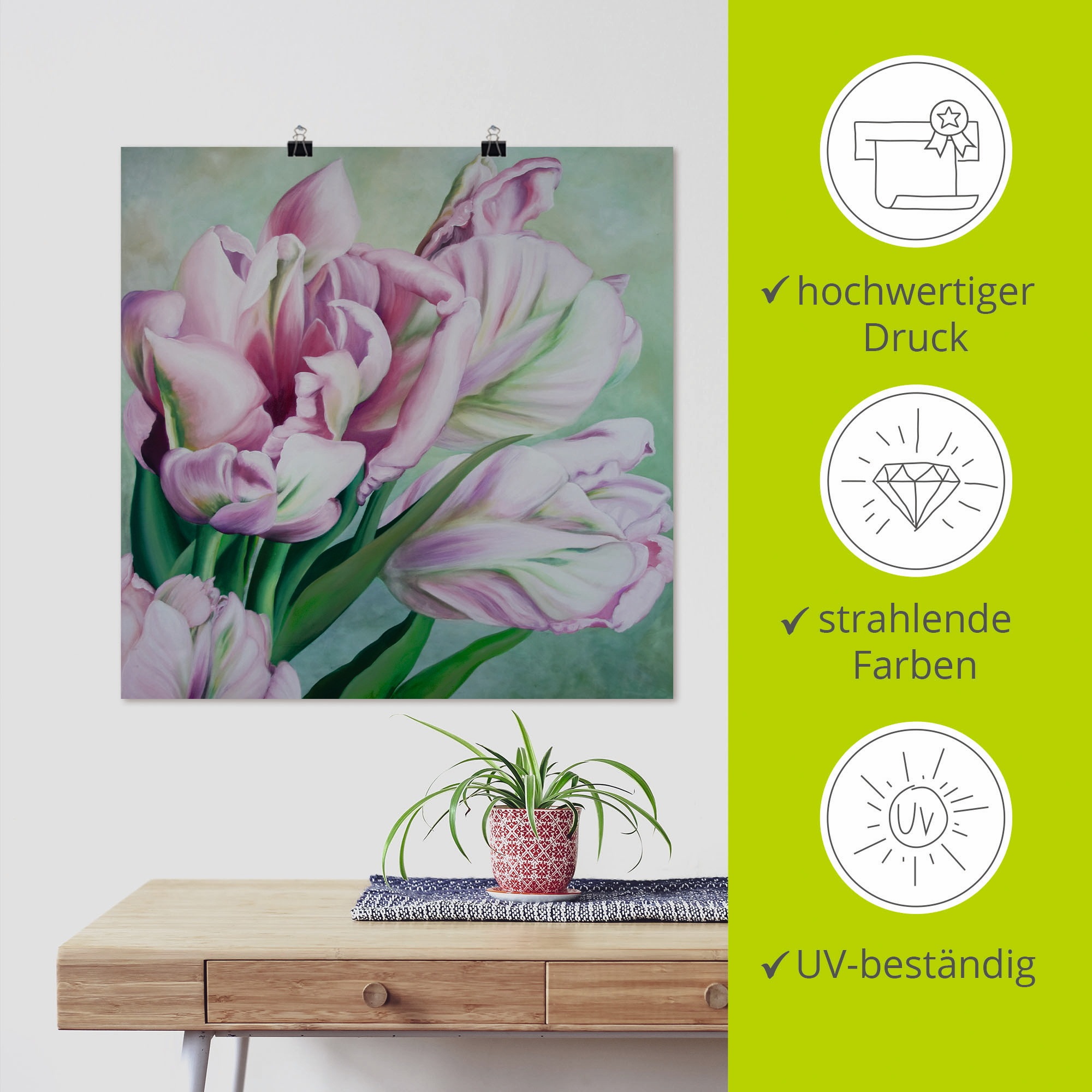 Artland Poster »Tulpen« Blumen 1 Stk. tlg. als Leinwandbild, Poster in verschied. Größen