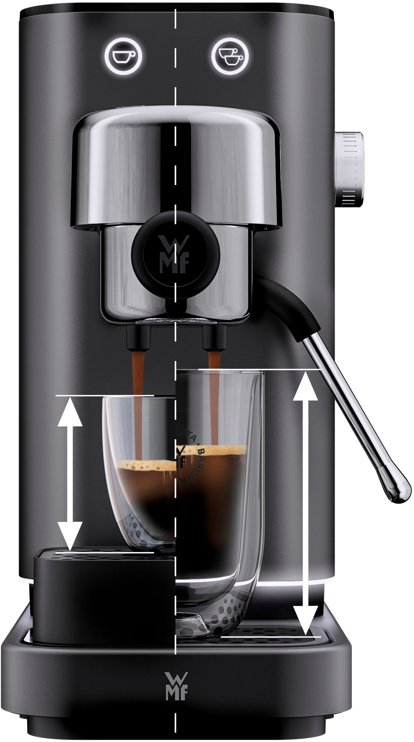 WMF Espressomaschine "Lumero Stone Grey, inkl. 3 Einsätzen & Abschlagbox, f günstig online kaufen
