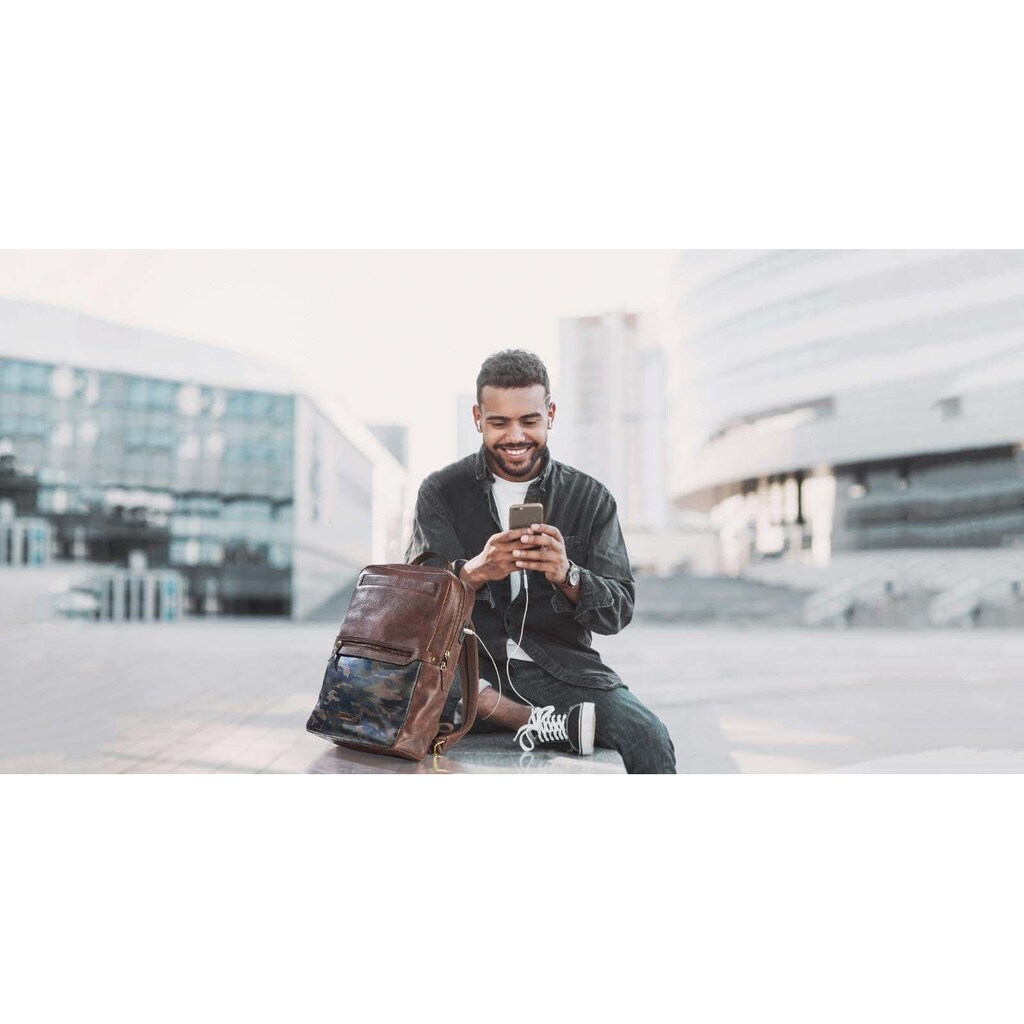 Packenger Laptoprucksack »Urban Style, Dallas, Camouflage mit Powerbank und USB-Schleuse«