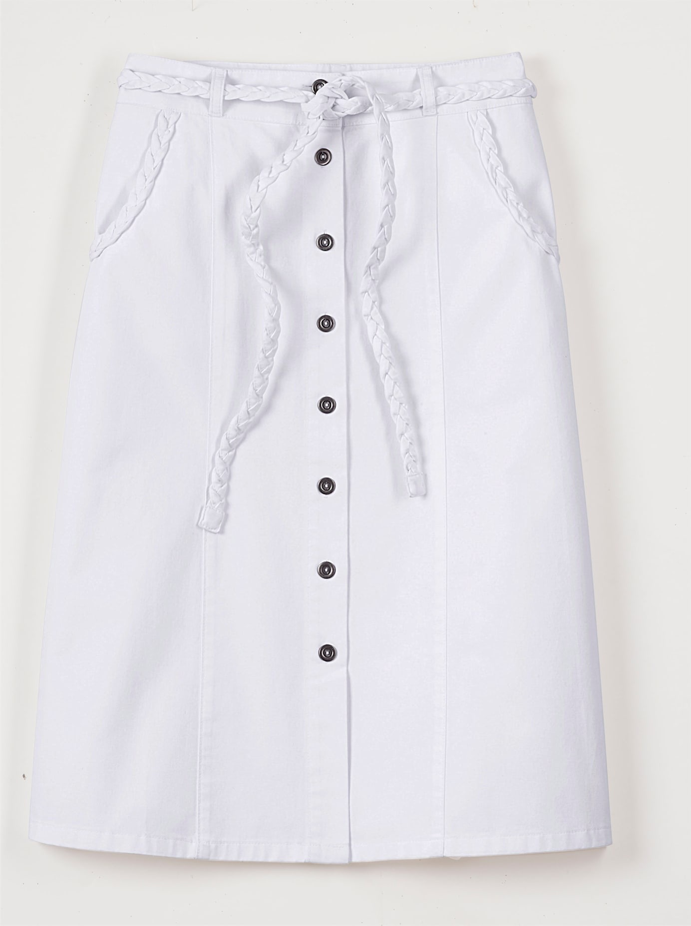 Jeansrock CASUAL LOOKS, Damen, Gr. 54, weiß, 100% Baumwolle, unifarben, kurz, Röcke Jeansrock 3