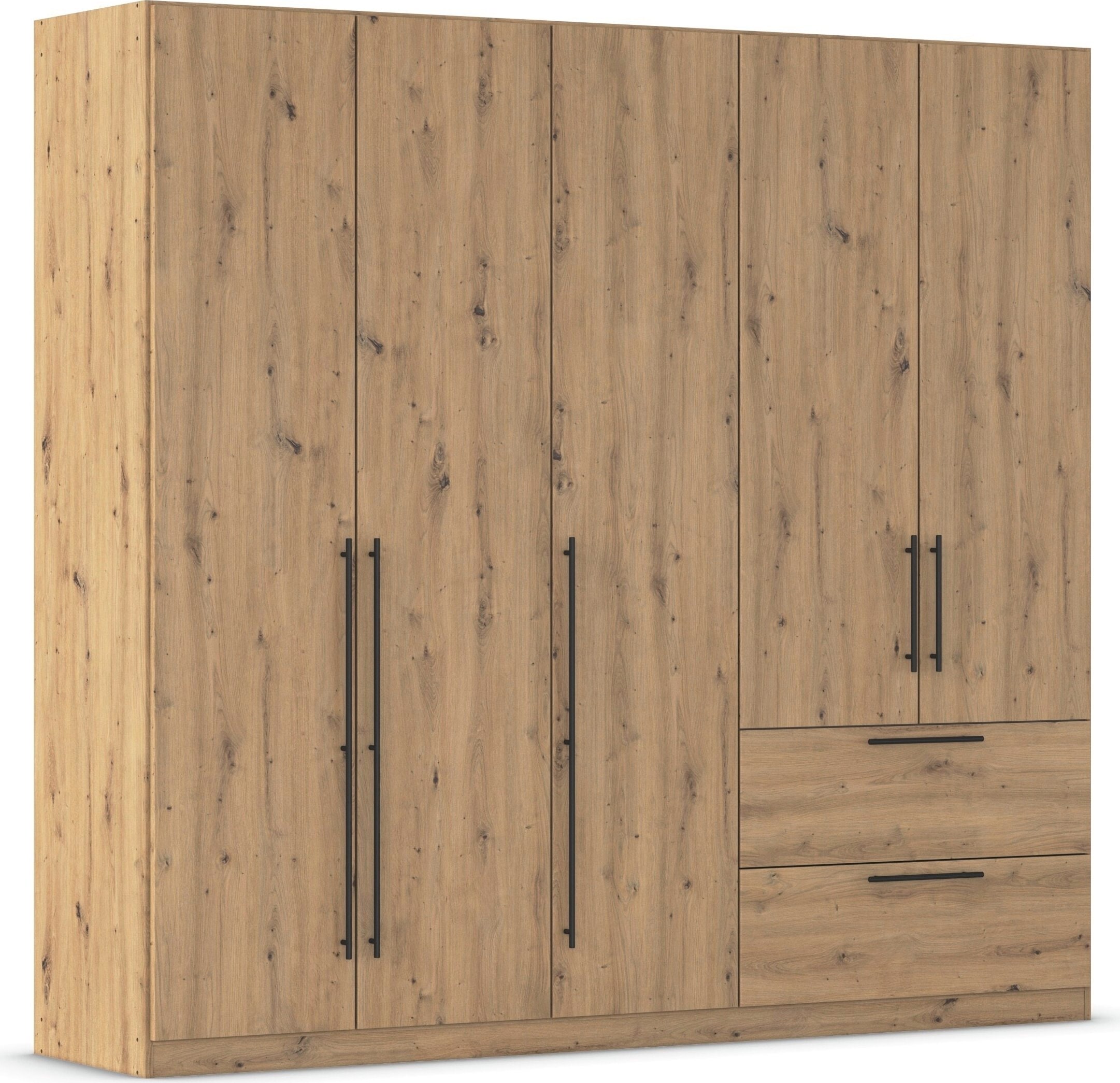 OTTO home Kleiderschrank "Mehrzweckschrank Aktenschrank Möbel Mietswohnung Schlafzimmer AVOLA" 3 verschiedene Ausstattungen BASIC/CLASSIC/PREMIUM (inkl. SOFT-CLOSE), mit hochwertigen Stangengriffen aus Metall in Schwarz MADE IN GERMANY