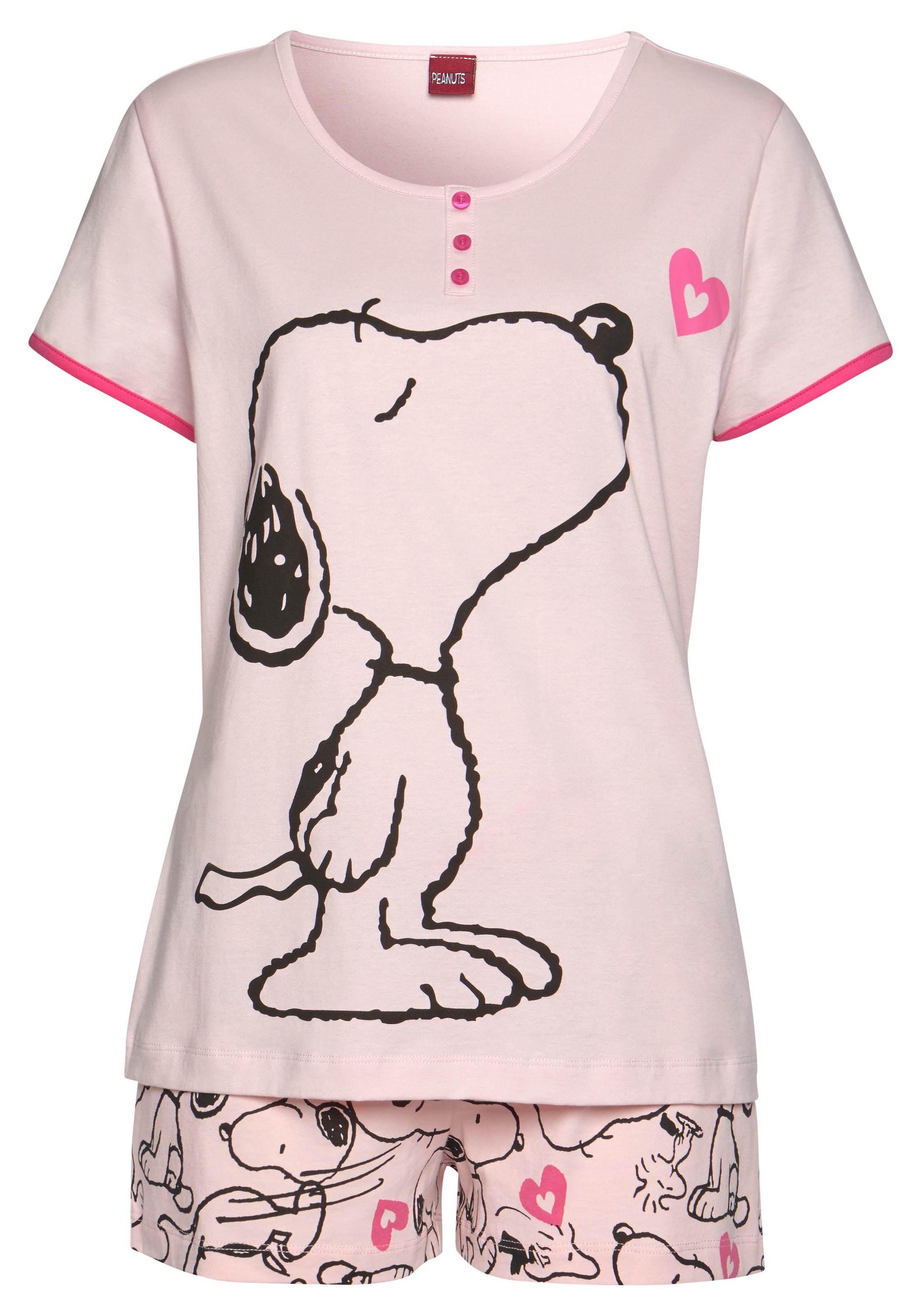 Peanuts Shorty (2 tlg. 1 Stück) mit Snoopy-Herz-Print