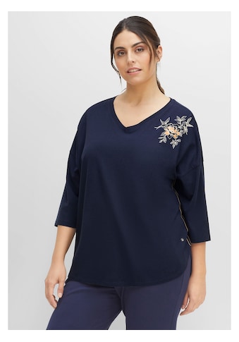 Sheego 3/4-Arm-Shirt »Große Größen«, aus Baumwoll-Modal-Mix, hinten längere Form kaufen
