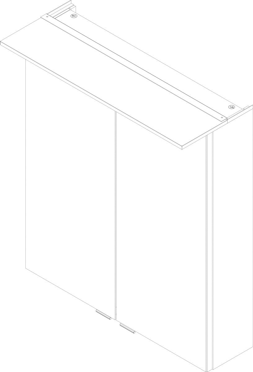 FACKELMANN Spiegelschrank »PE 60 - weiß«, Badmöbel Breite 60 cm, 2 Türen