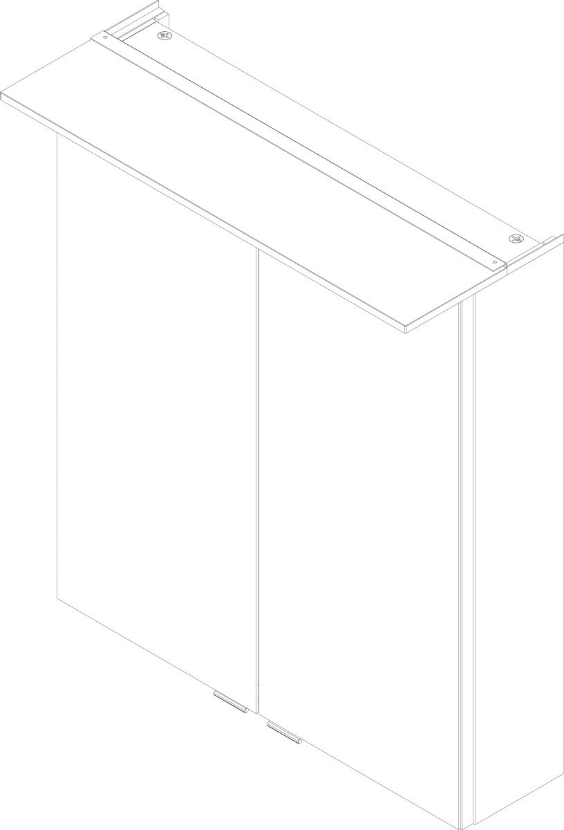 FACKELMANN Spiegelschrank »PE 60 - weiß«, Badmöbel Breite 60 cm, 2 Türen