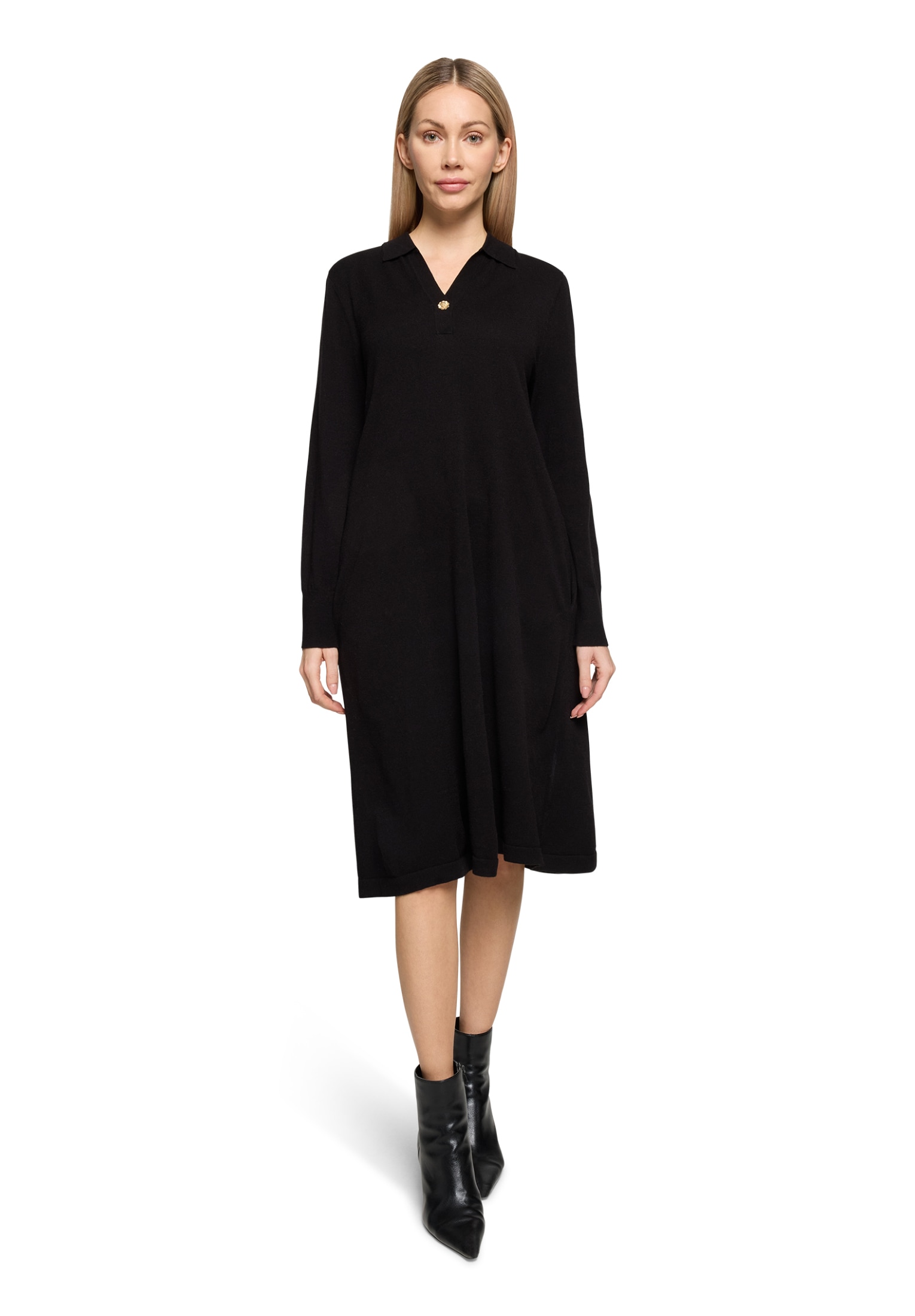 Cartoon Strickkleid "Damen mit Kragen" Ohne Tasche günstig online kaufen