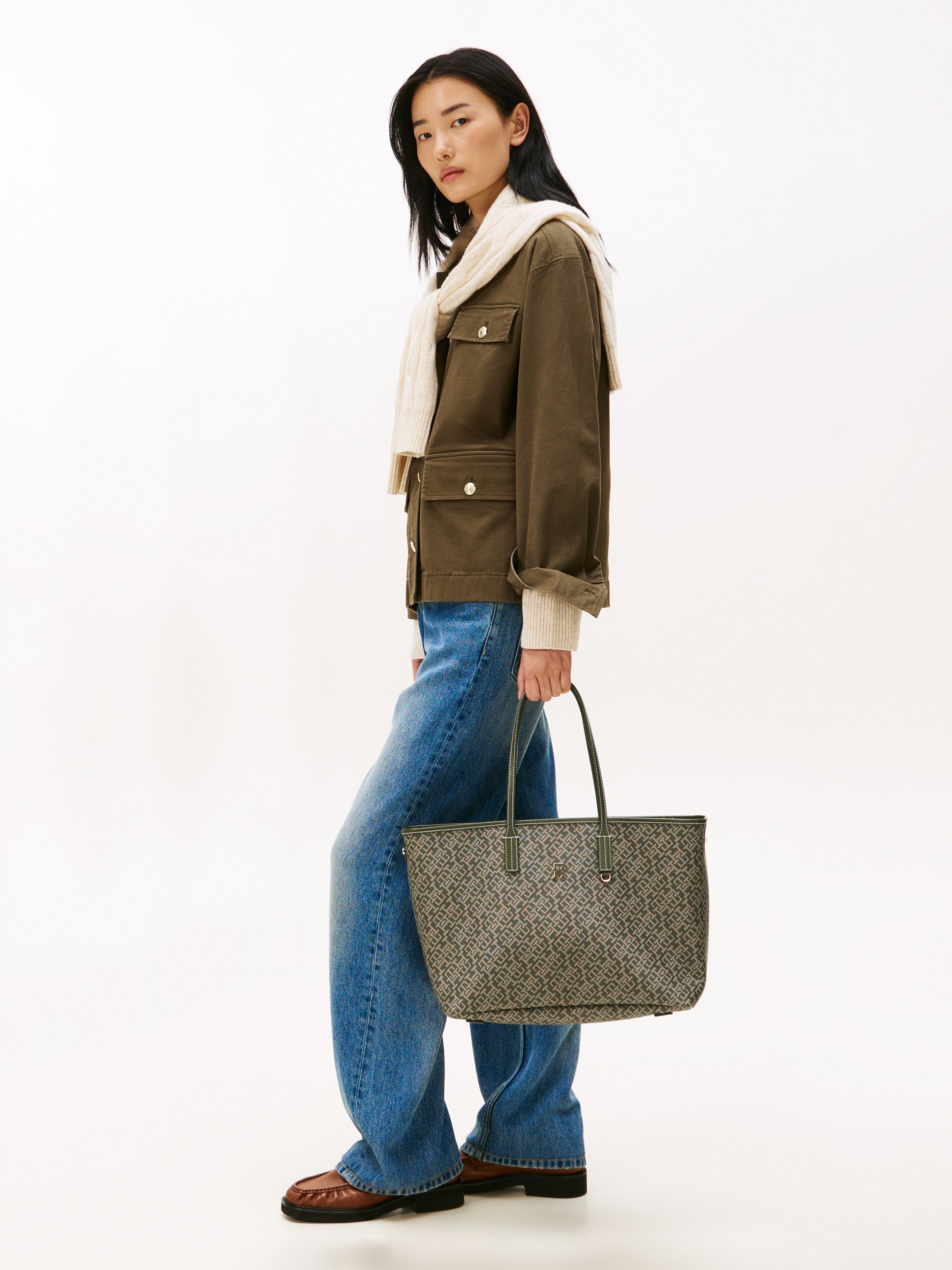 Tommy Hilfiger Tragetasche "TH MONOPLAY LEATHER TOTE", Damen Schultertasche günstig online kaufen