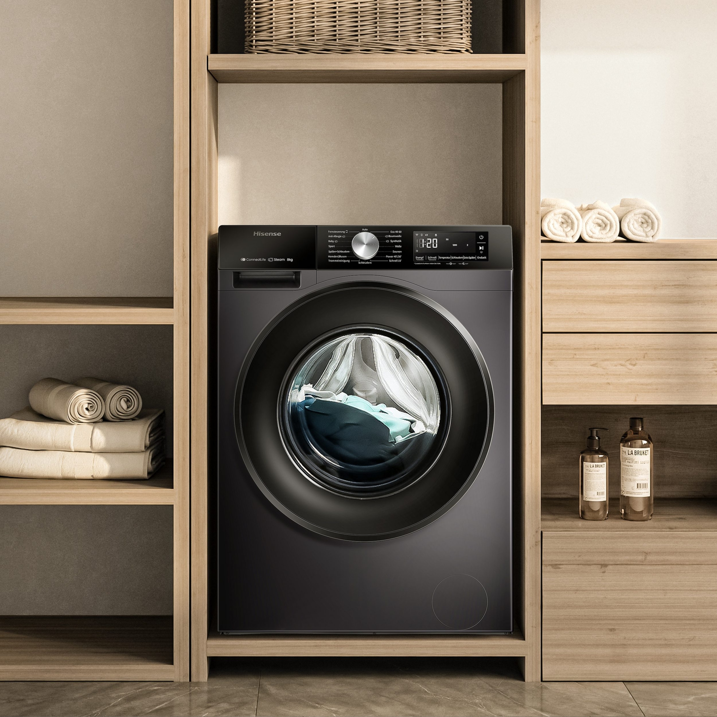 Hisense Waschmaschine 3S Serie »WF3S8043BB3« 8 kg 1400 U/min Wifi-ConnectLife