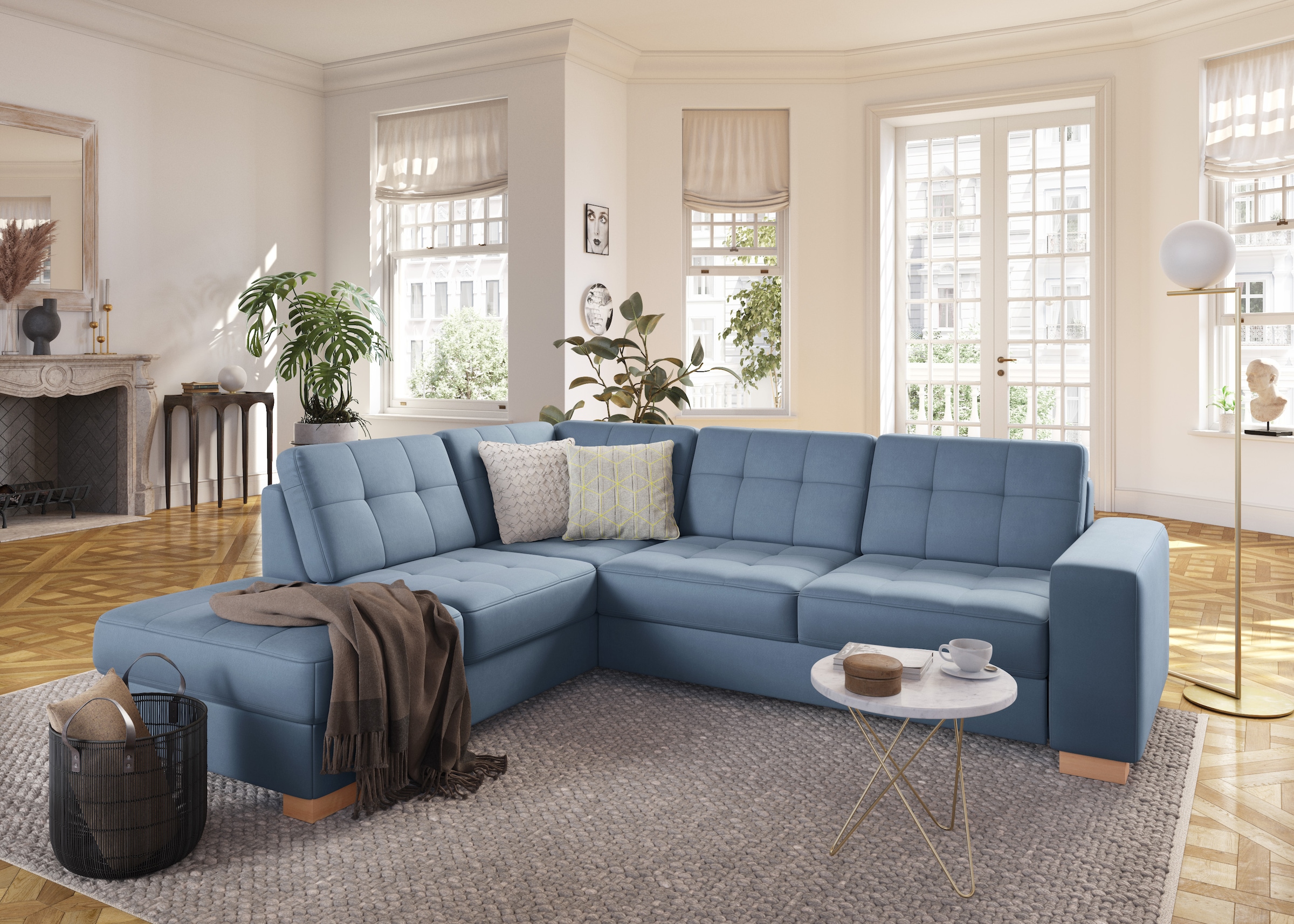 sit&more Ecksofa »Quincy L-Form« wahlweise mit Bettfunktion und Bettkasten