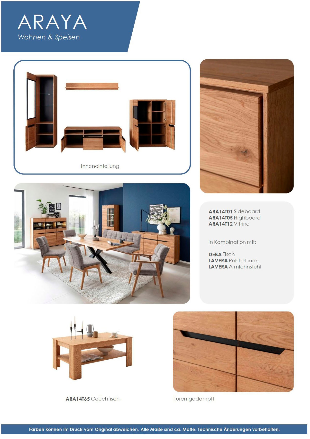 MCA living Stauraumvitrine »Araya Highboard«, (1 St.), Türen gedämpft