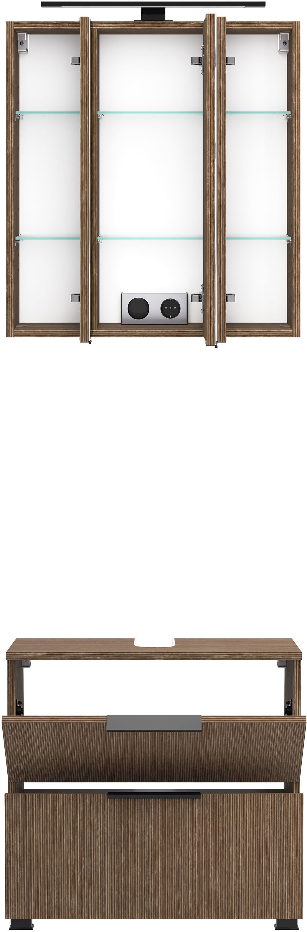 welltime Badmöbel-Set »Welltime, York Unterbecken-Set 2teilig, 60 cm, 1 Klappe, 1 Auszug«