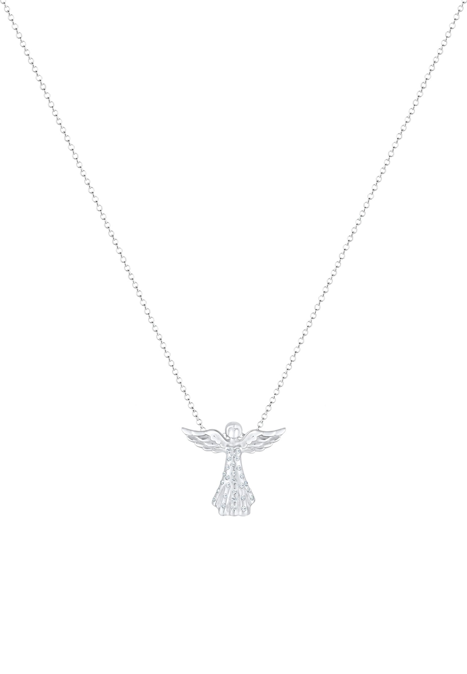 Elli Collierkettchen »Engel Glas Kristalle Weiß 925 Sterling Silber«