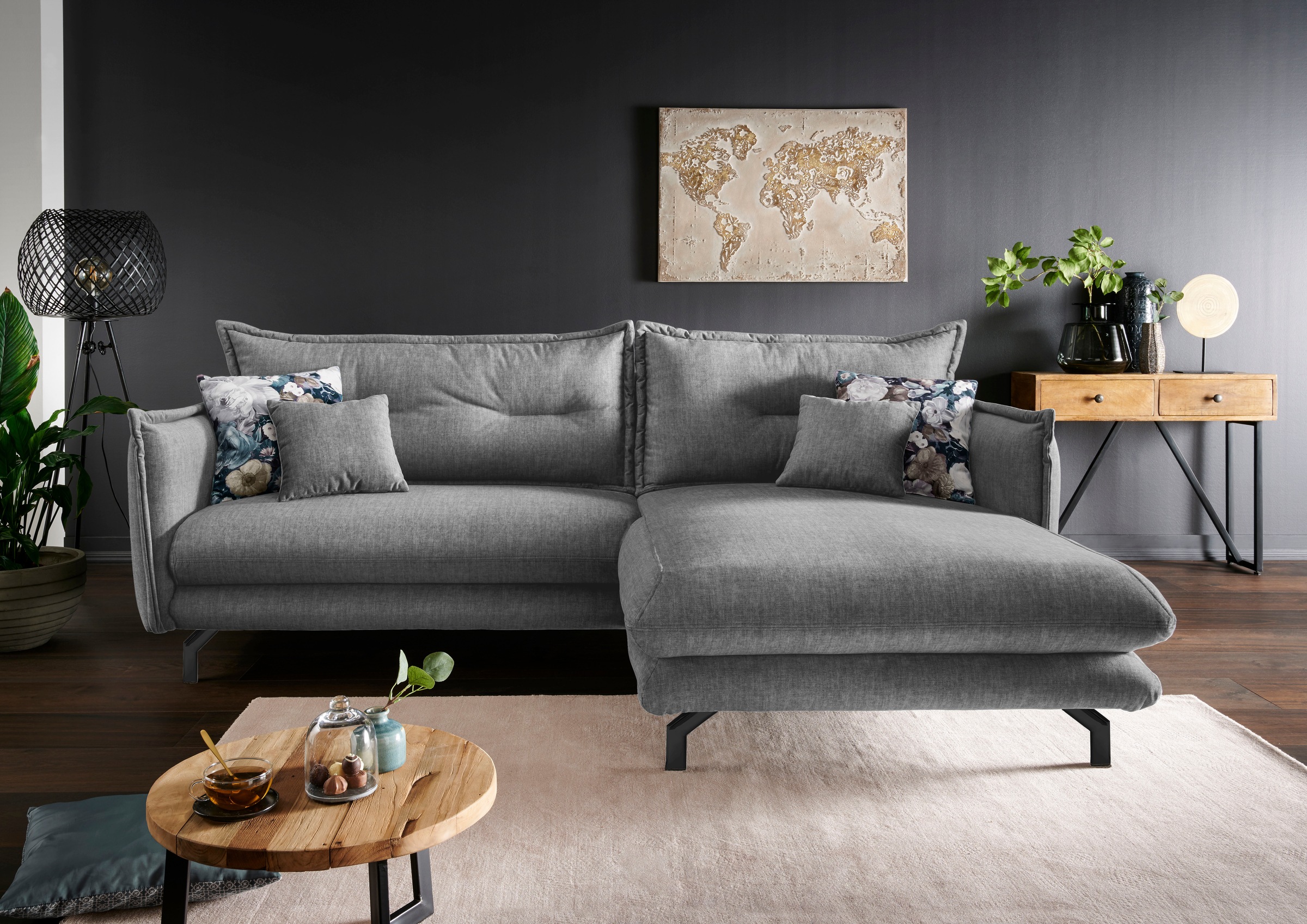 Home affaire Ecksofa "LAVA Breite 255 cm, modern und elegant, aktuelle Kiss günstig online kaufen