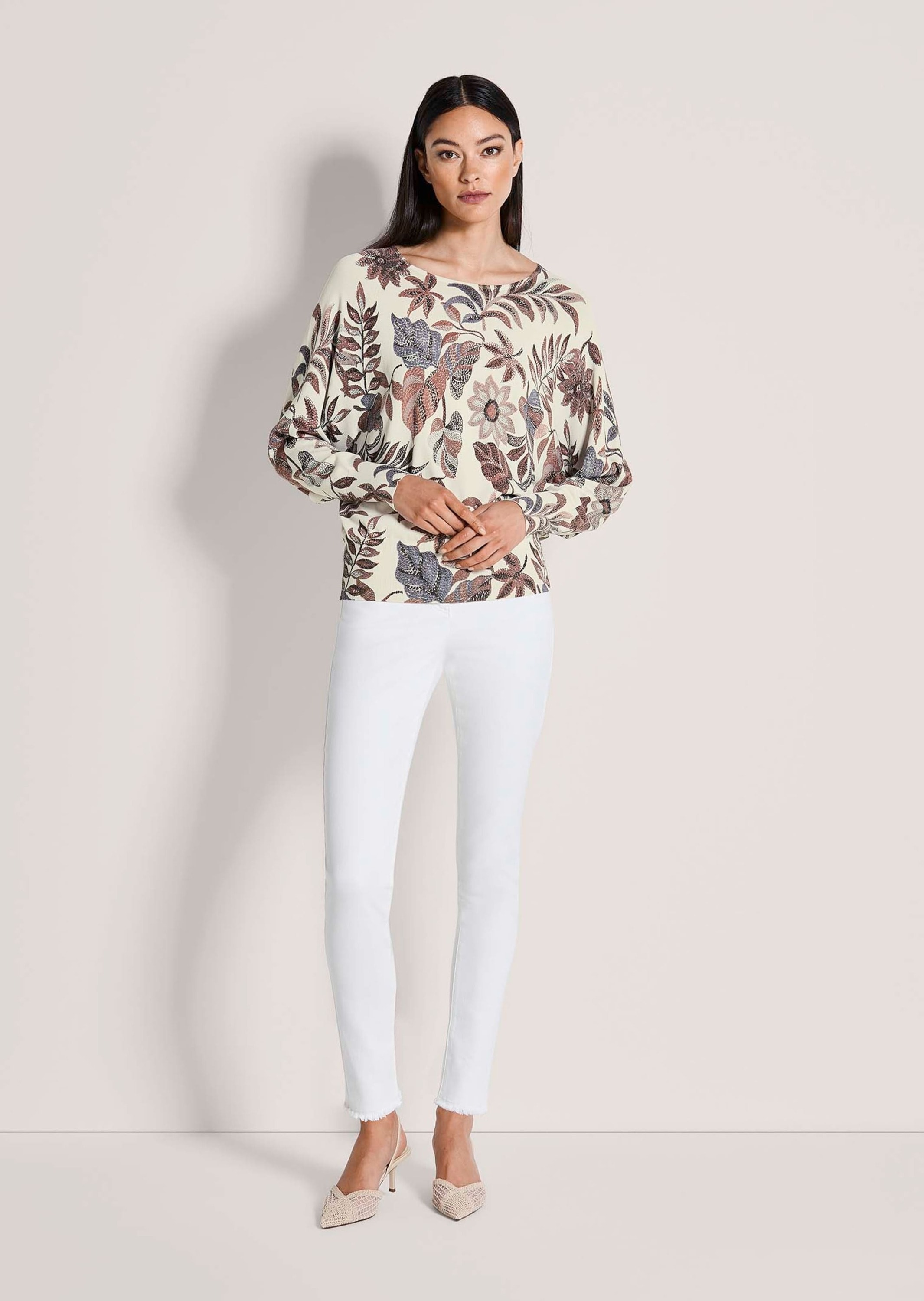 MADELEINE Longpullover »Viskosepullover Druckpullover mit floralem Muster« Durchgehende Muster