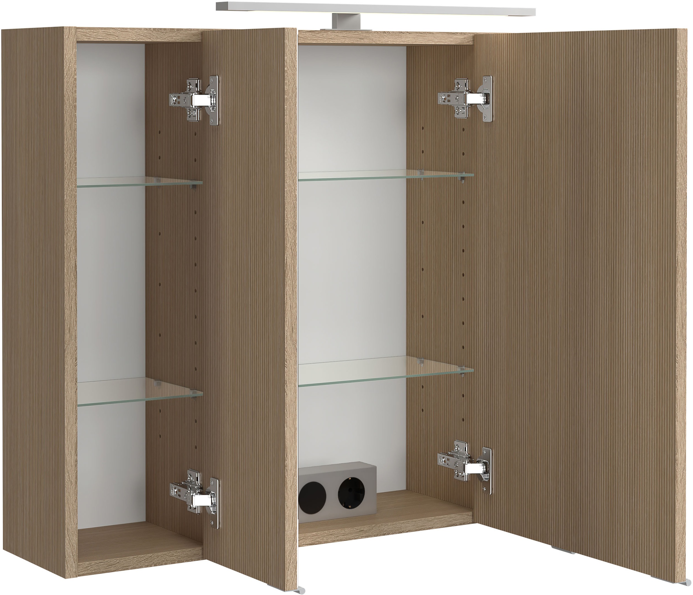 welltime Badmöbel-Set »Eixo«, Set 140 cm breit, Badmöbel mit LED-Beleuchtung