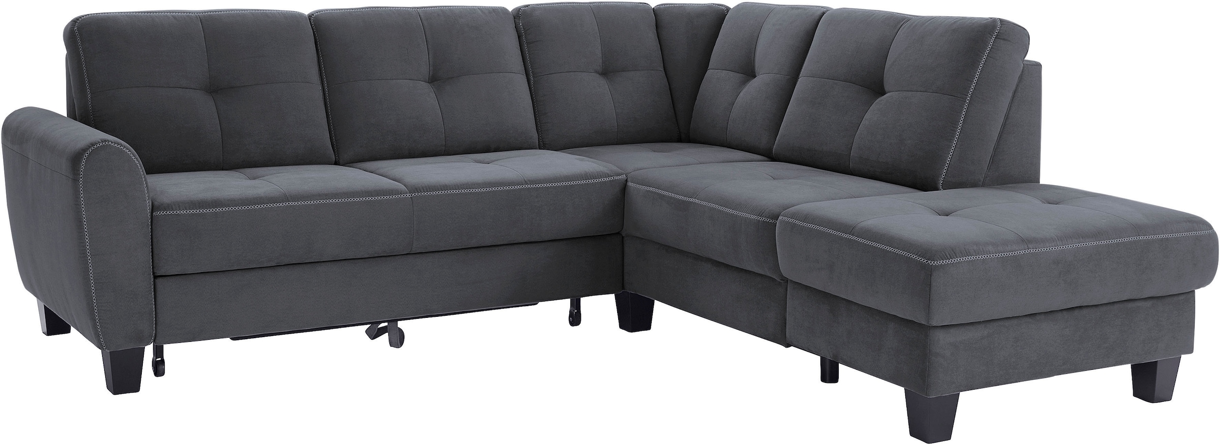 sit&more Ecksofa »Varese L-Form«, mit Federkern, wahlweise mit Bettfunktion und Stauraum