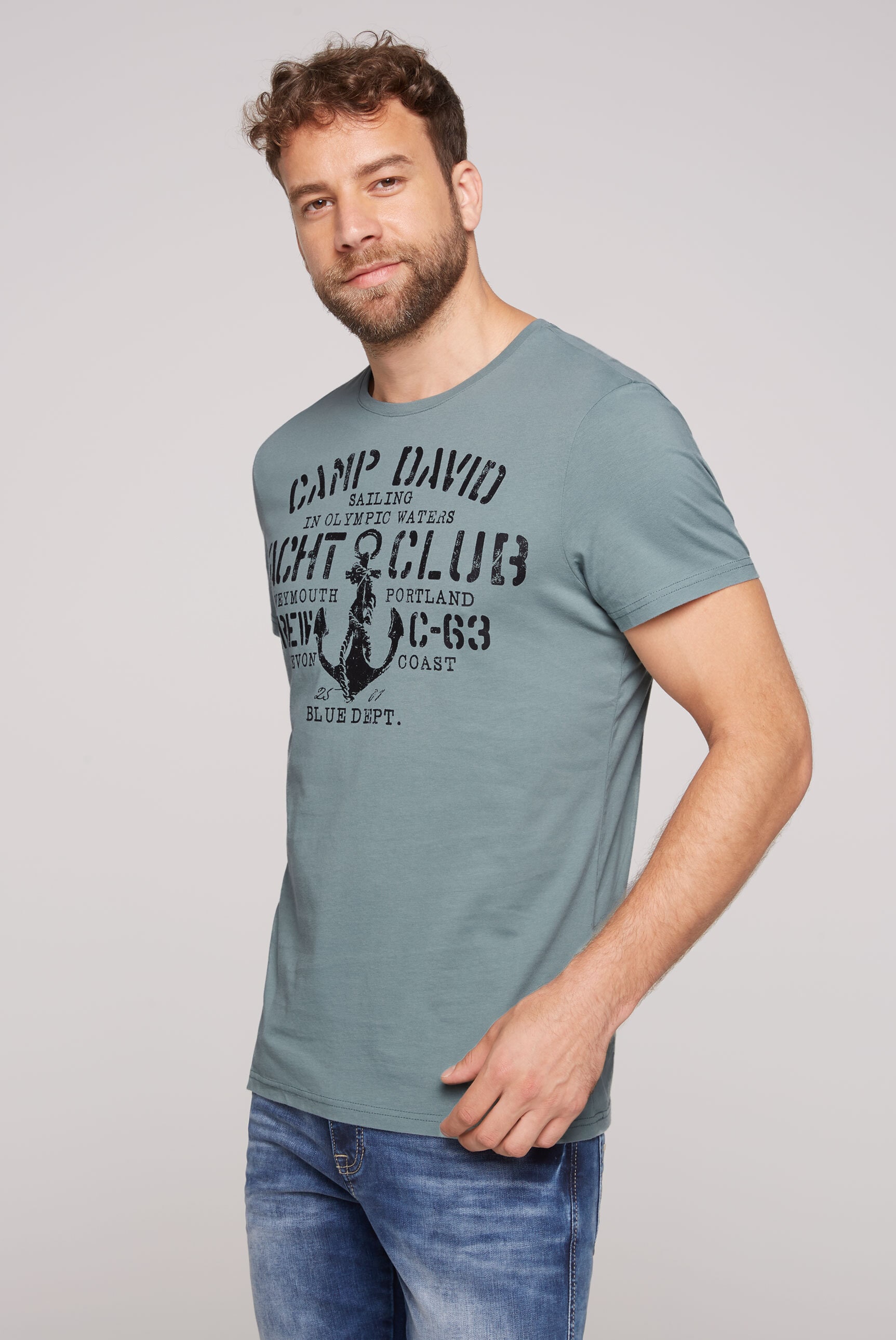 CAMP DAVID Rundhalsshirt, aus Baumwolle