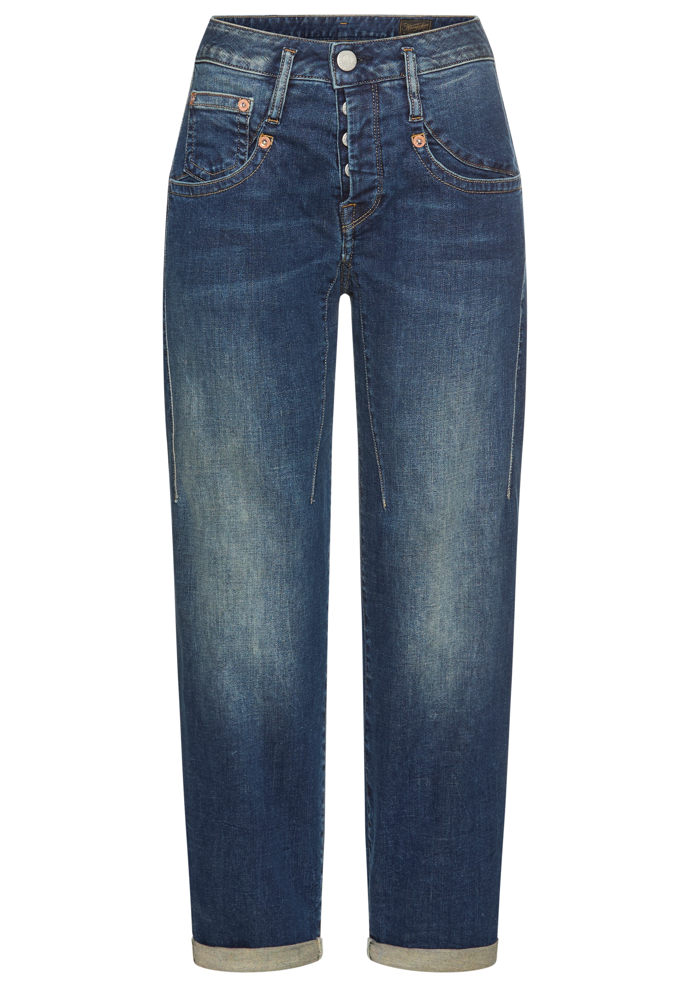 Herrlicher Boyfriend-Jeans »Shyra Tap Organic Denim«, mit halbverdeckter Knopfleiste