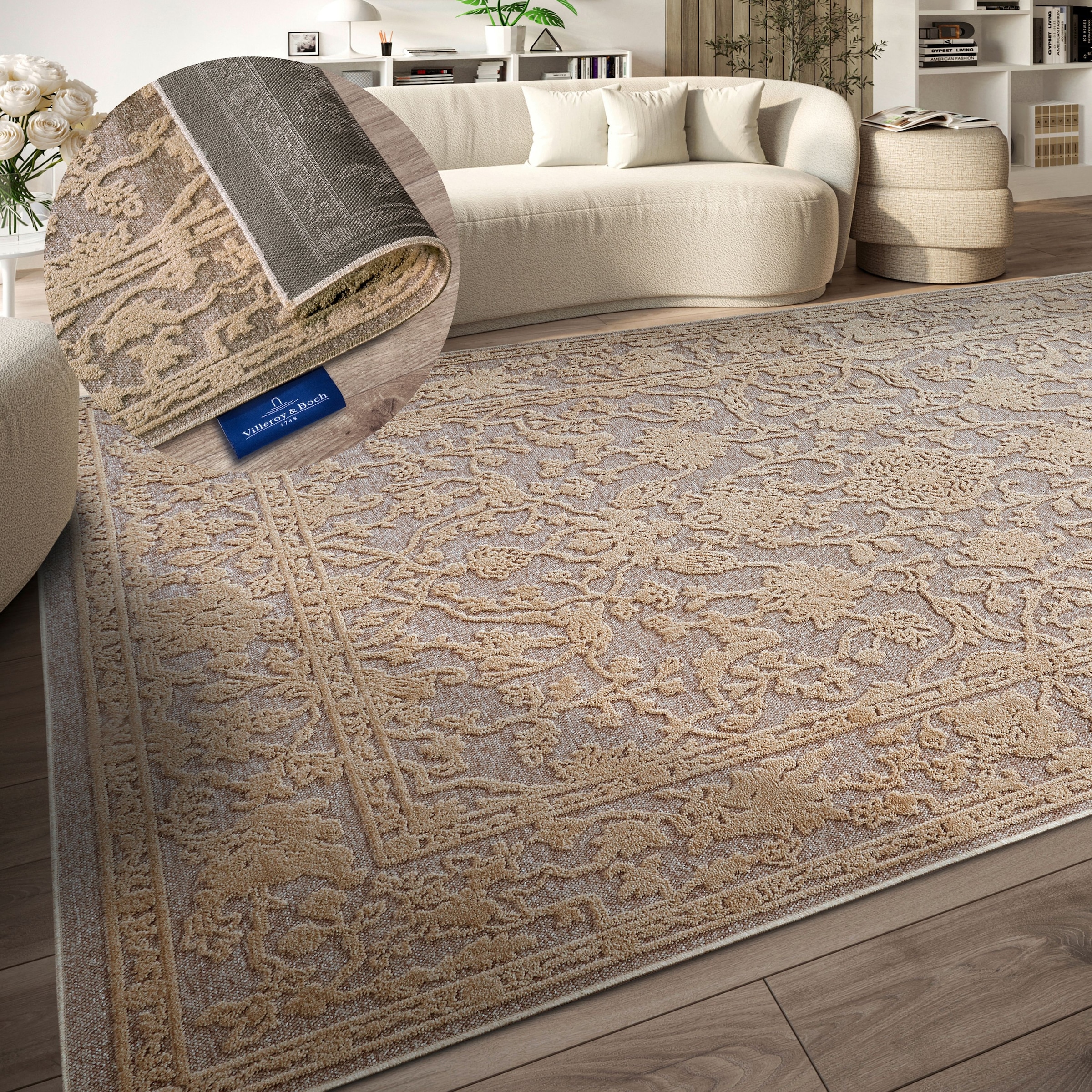 Villeroy & Boch Teppich "Ambroise" rechteckig 5,5 mm Höhe Wohnzimmer, Schlafzimmer, Modern, Hoch-Tief Effekt, Flur