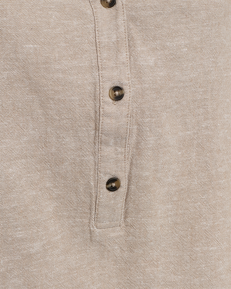 FREEQUENT Langarmbluse »FQLAVA-SHIRT«, Leinenmix, mit V-Ausschnitt