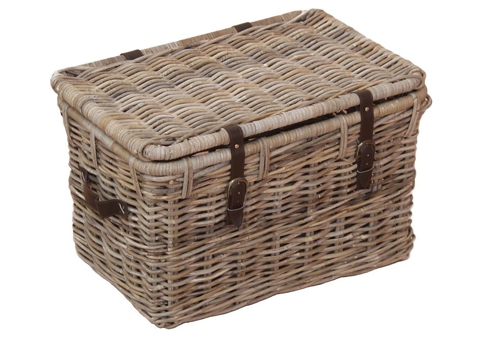 HOFMANN LIVING AND MORE Organizer »Truhe, Kubu-Rattankorb«, Aufbewahrungskorb zum Aufklappen