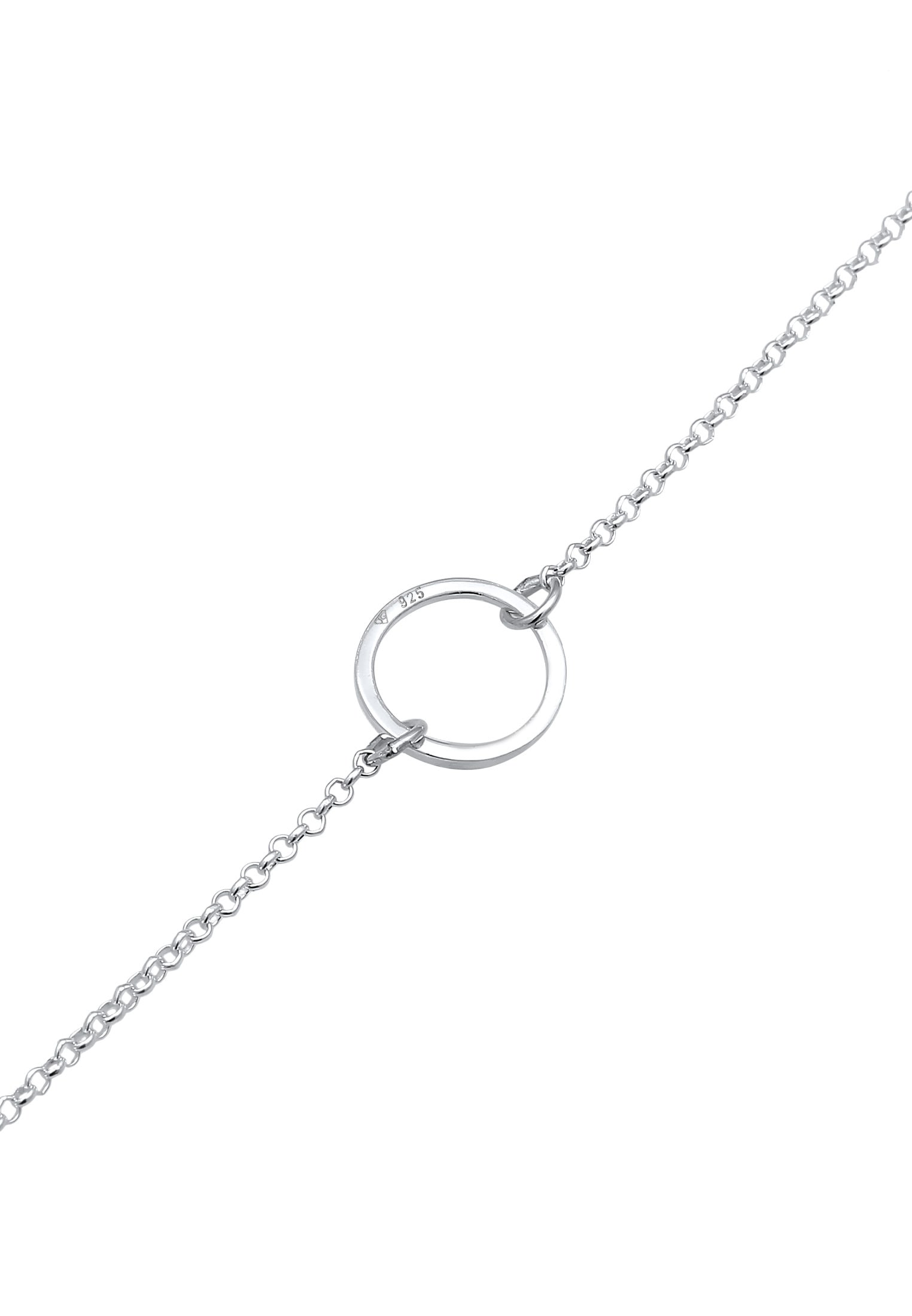 ELLI Circle Pendant Choker Silver 38cm 3