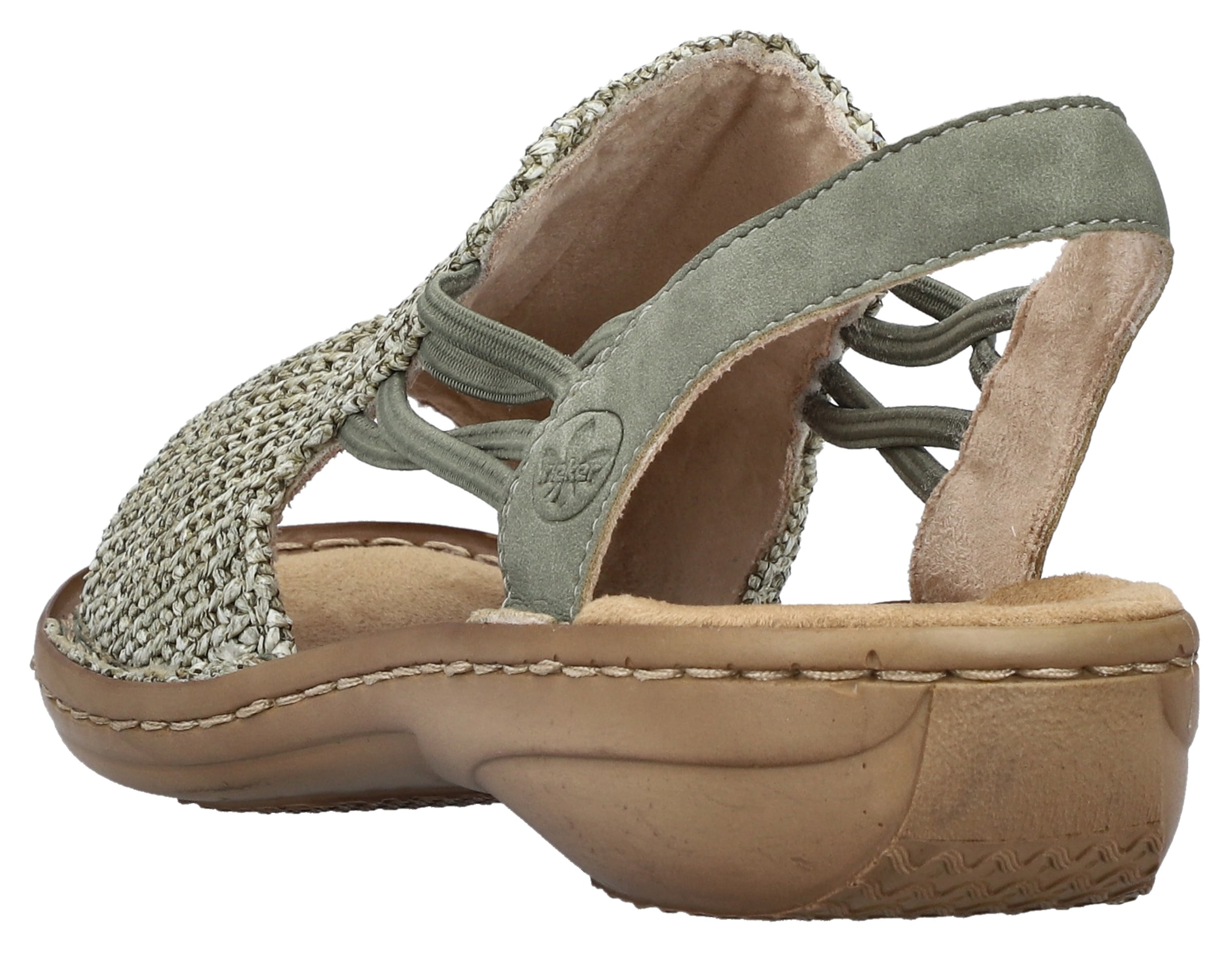 Rieker Sandale, Sommerschuh, Sandalette, Schlupfschuh mit seitlichen Gummizügen