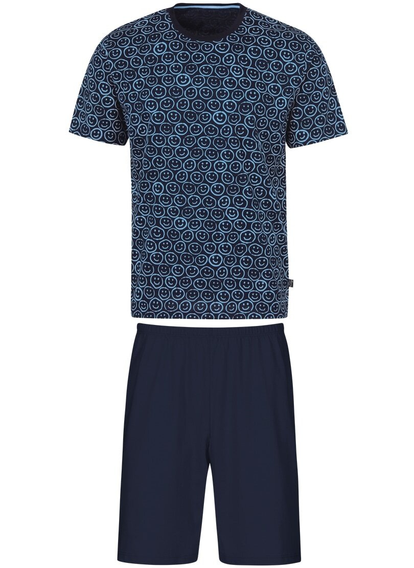 Trigema Schlafanzug »TRIGEMA Shorty-Pyjama mit Smiley-Muster« 1 tlg.