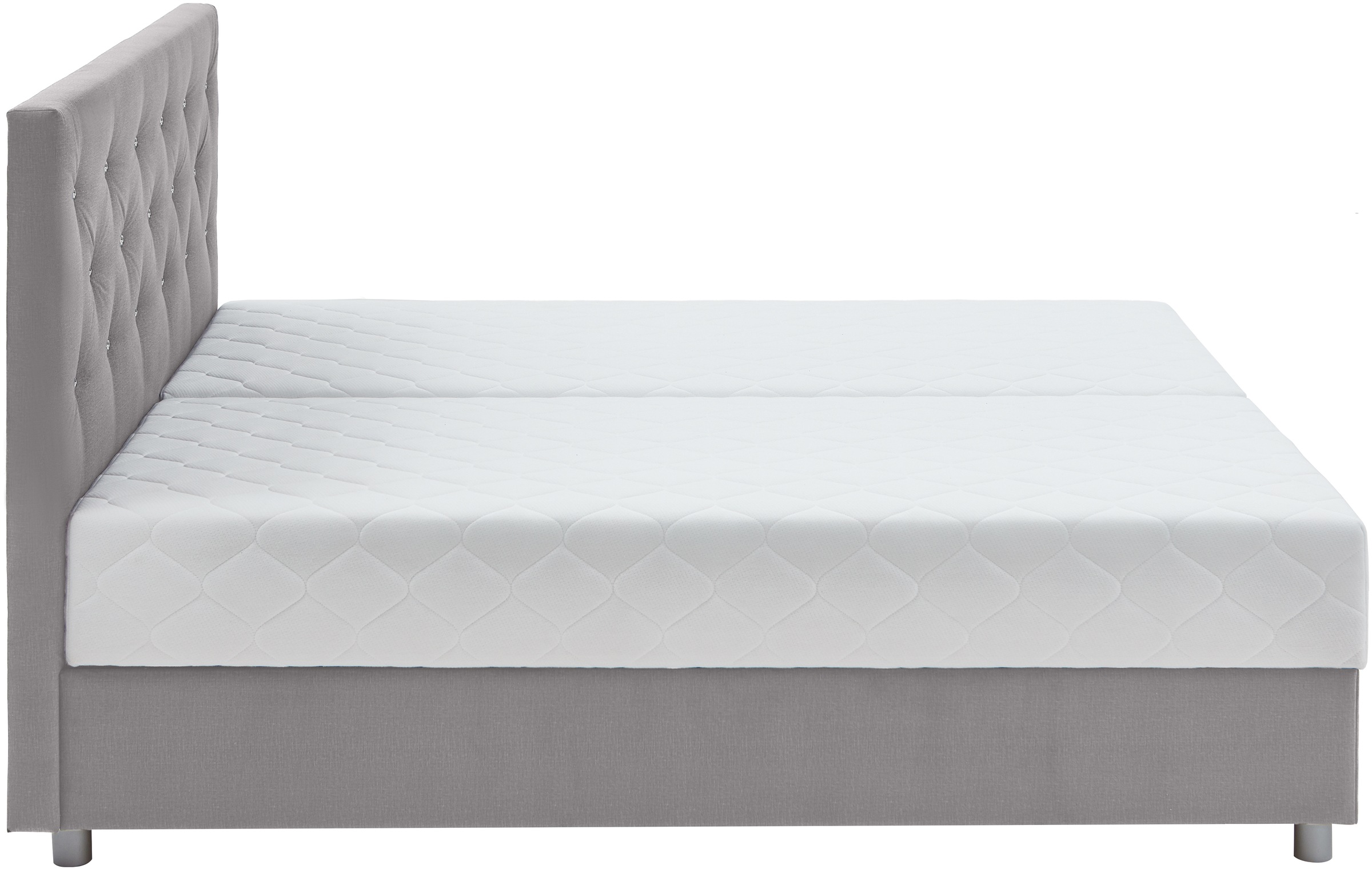 ATLANTIC home collection Boxbett »CELIA im hochwertiger Samtoptik«, mit Taschen-Federkernmatratze, Bettkasten und Strass-Steinen