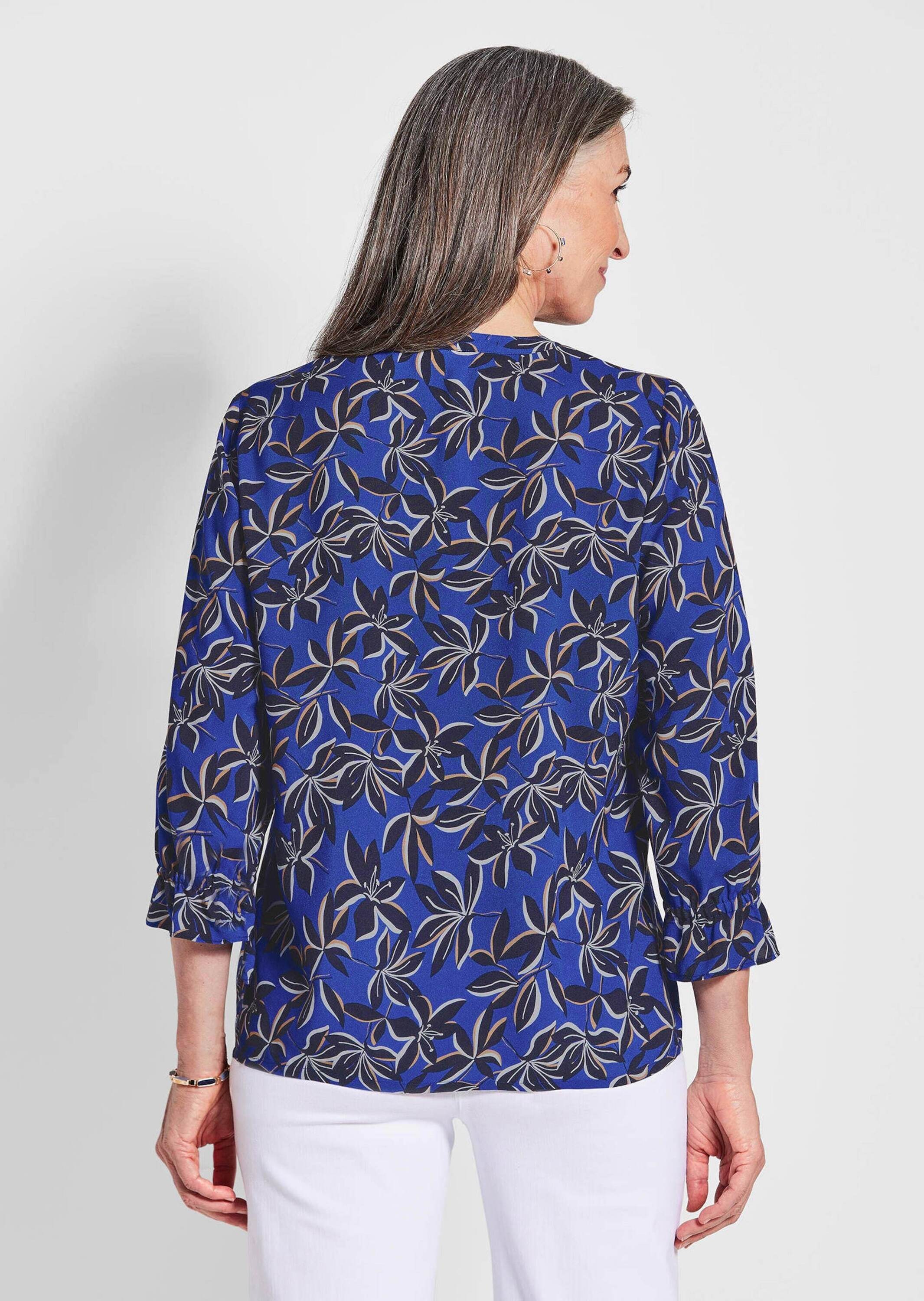 GOLDNER Schlupfbluse »Elegante Printbluse mit Rundhalsausschnitt«