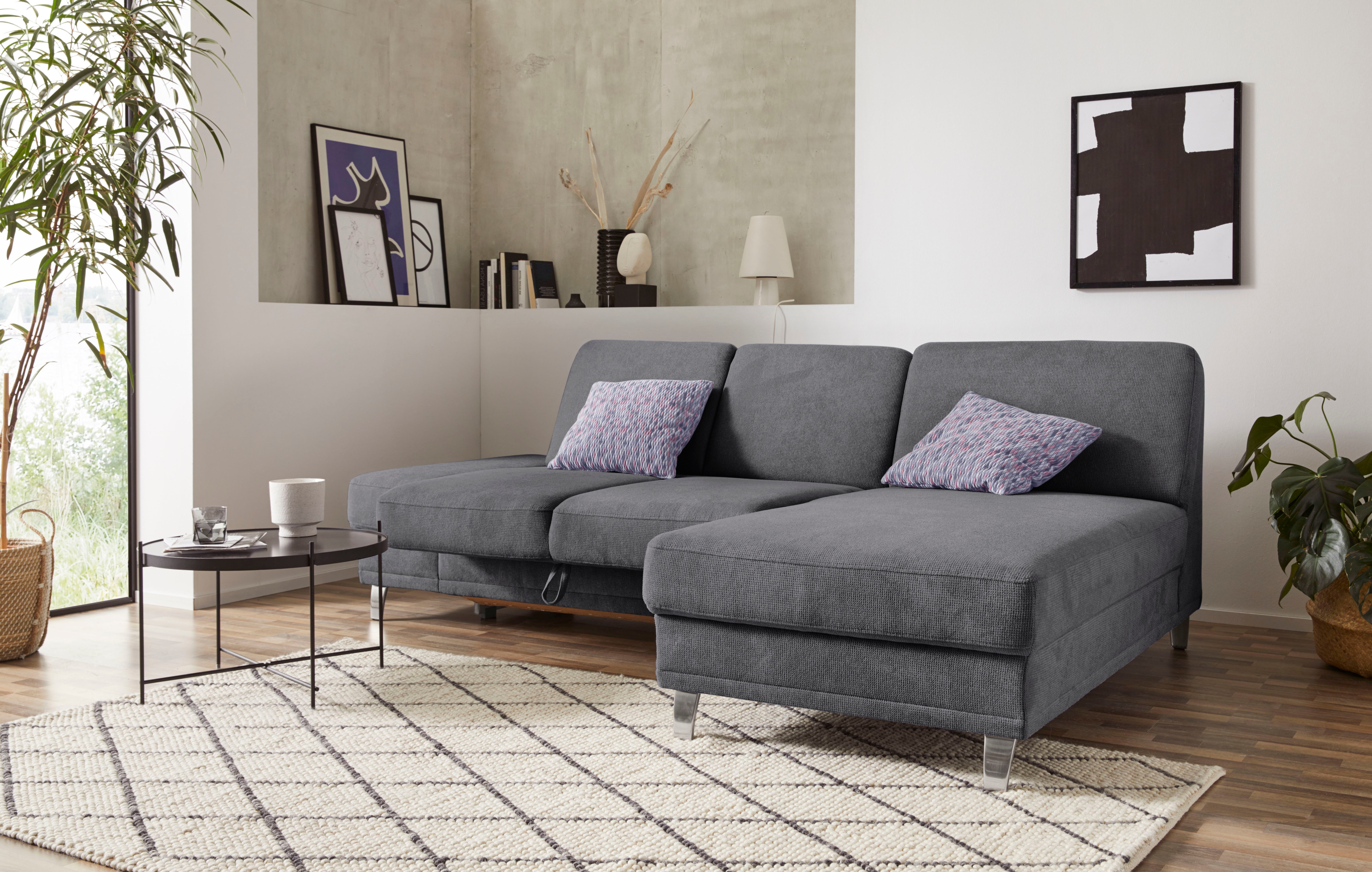 sit&more Ecksofa "Clio L-Form" optional Schlaffunktion oder Vorziehsitz und Bettkasten, Federkern
