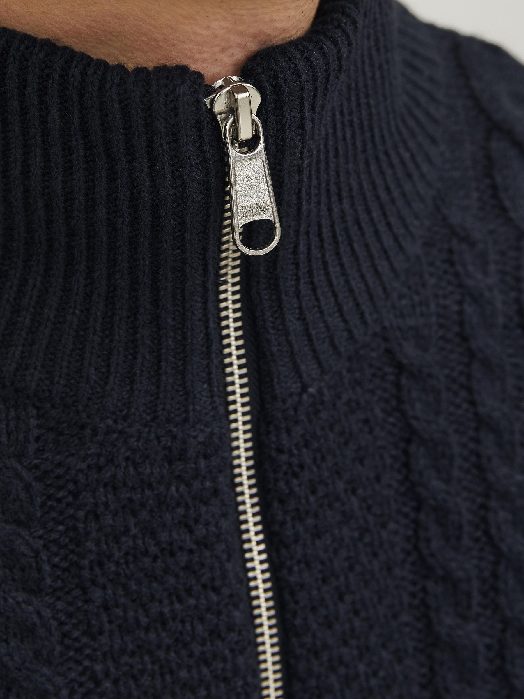 Jack & Jones Troyer »JJCRAIG KNIT HALF ZIP«, mit Zopfmuster