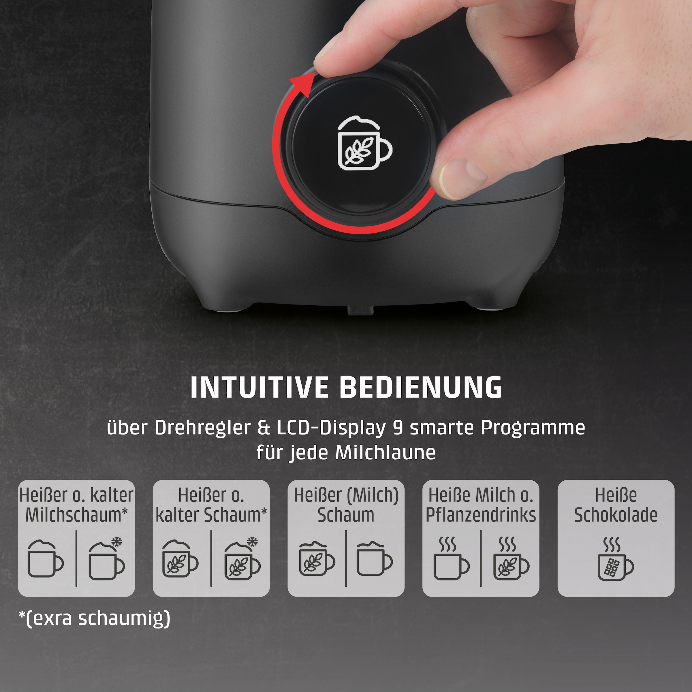 Caso Milchaufschäumer »1667 PremiumLatte XL« 550 W Induktionstechnologie: Kein Anbrennen,präzise und gleichmäßige Erwärmung Milchschaumbehälter, Deckel und Rühreinsatz spülmaschinengeeignet