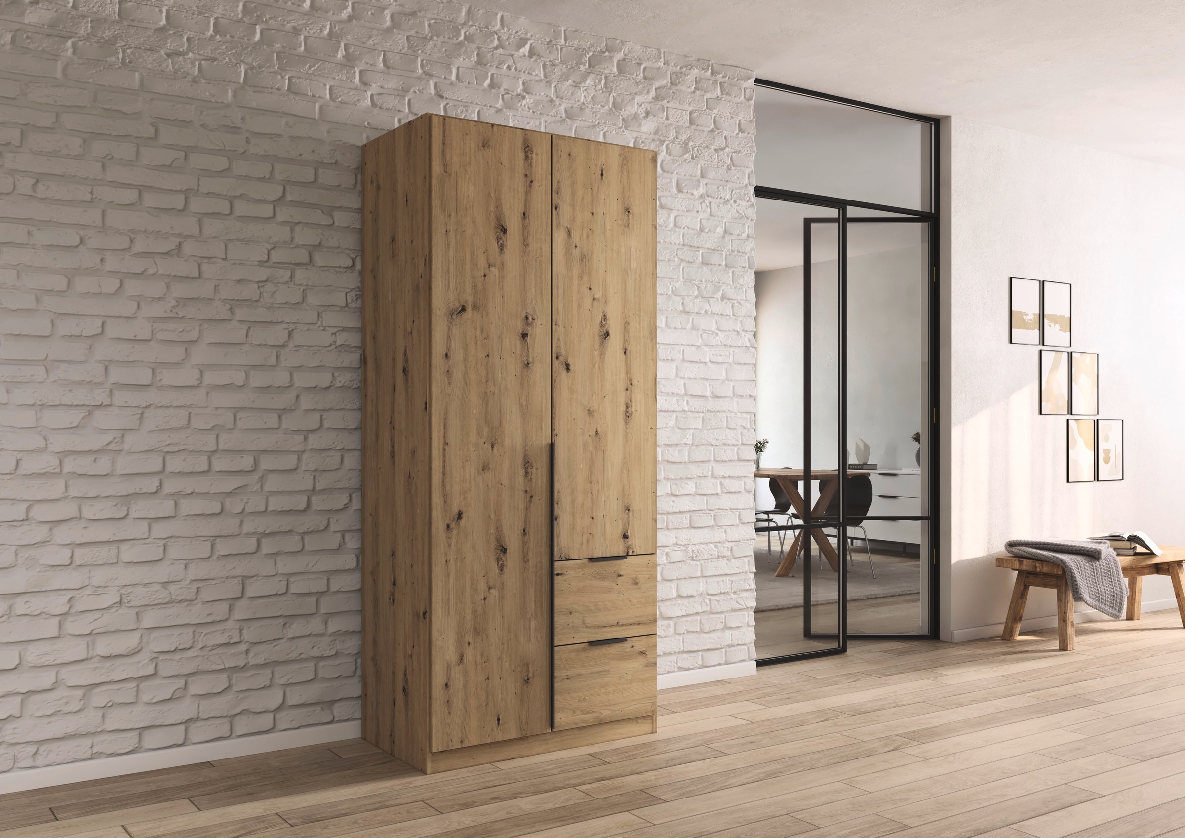 OTTO home Drehtürenschrank "Kleiderschrank Schrank Garderobe AGORDO mit Dek günstig online kaufen