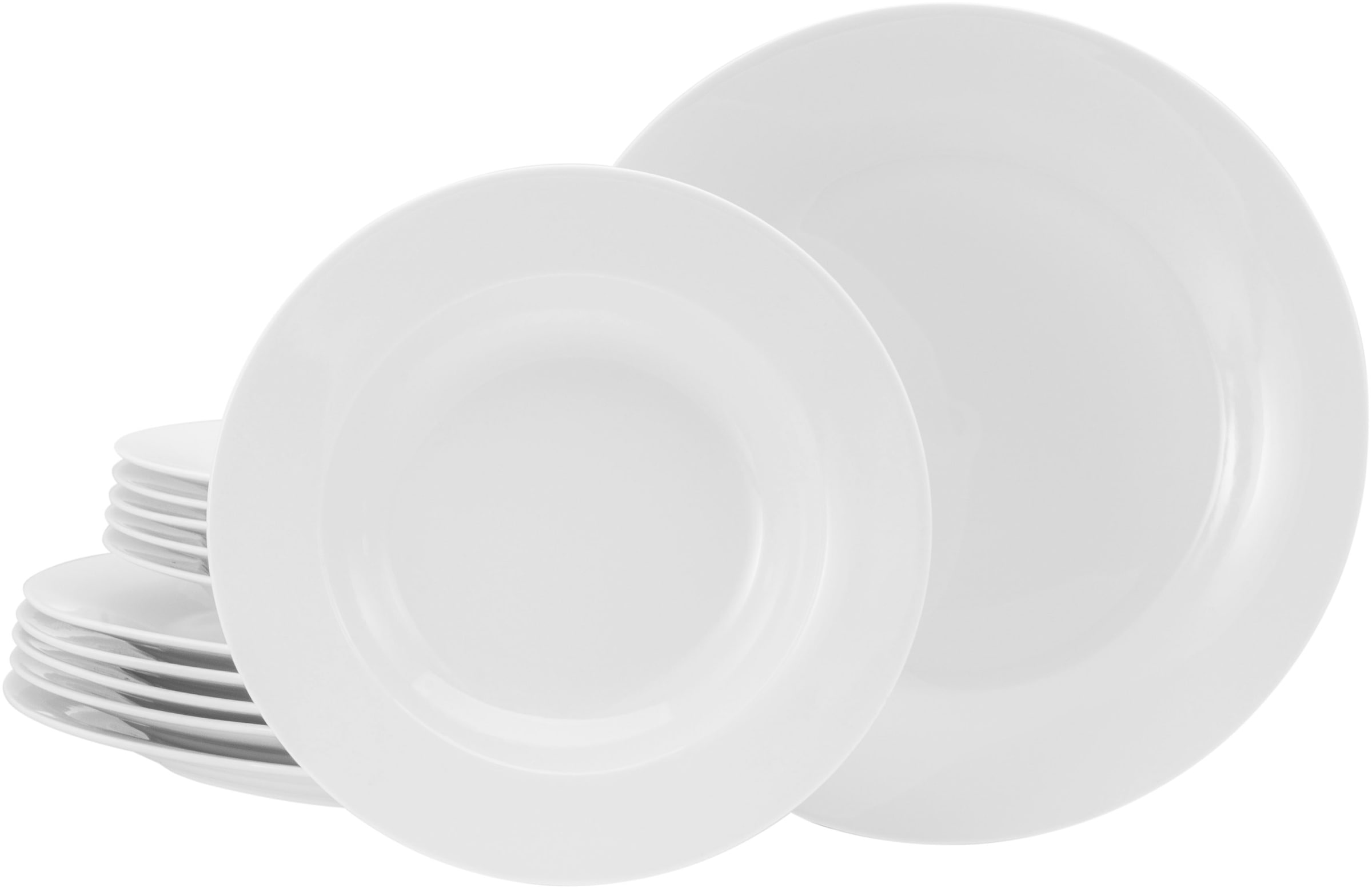 CREATABLE Tafelservice "BASE Weiß, Service 12-tlg.", 12weiß, Geschirr-Sets, Klassisch, Zeitlos, Der Alleskönner