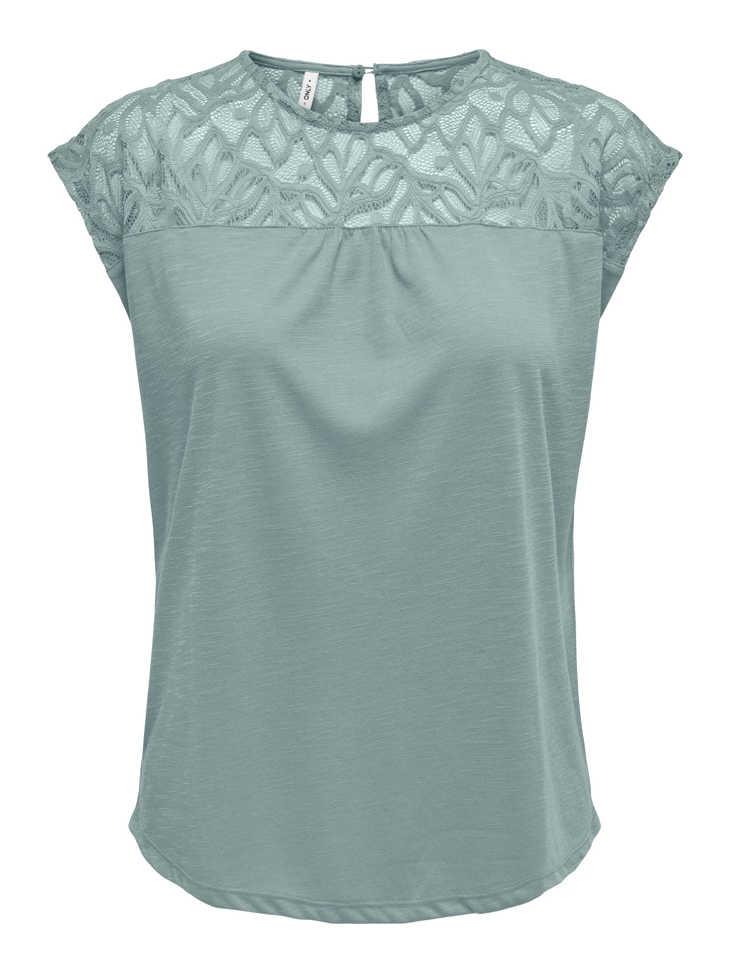 ONLY Spitzenshirt »ONLSINDY LIFE S/S O-NECK MIX TOP JRS«