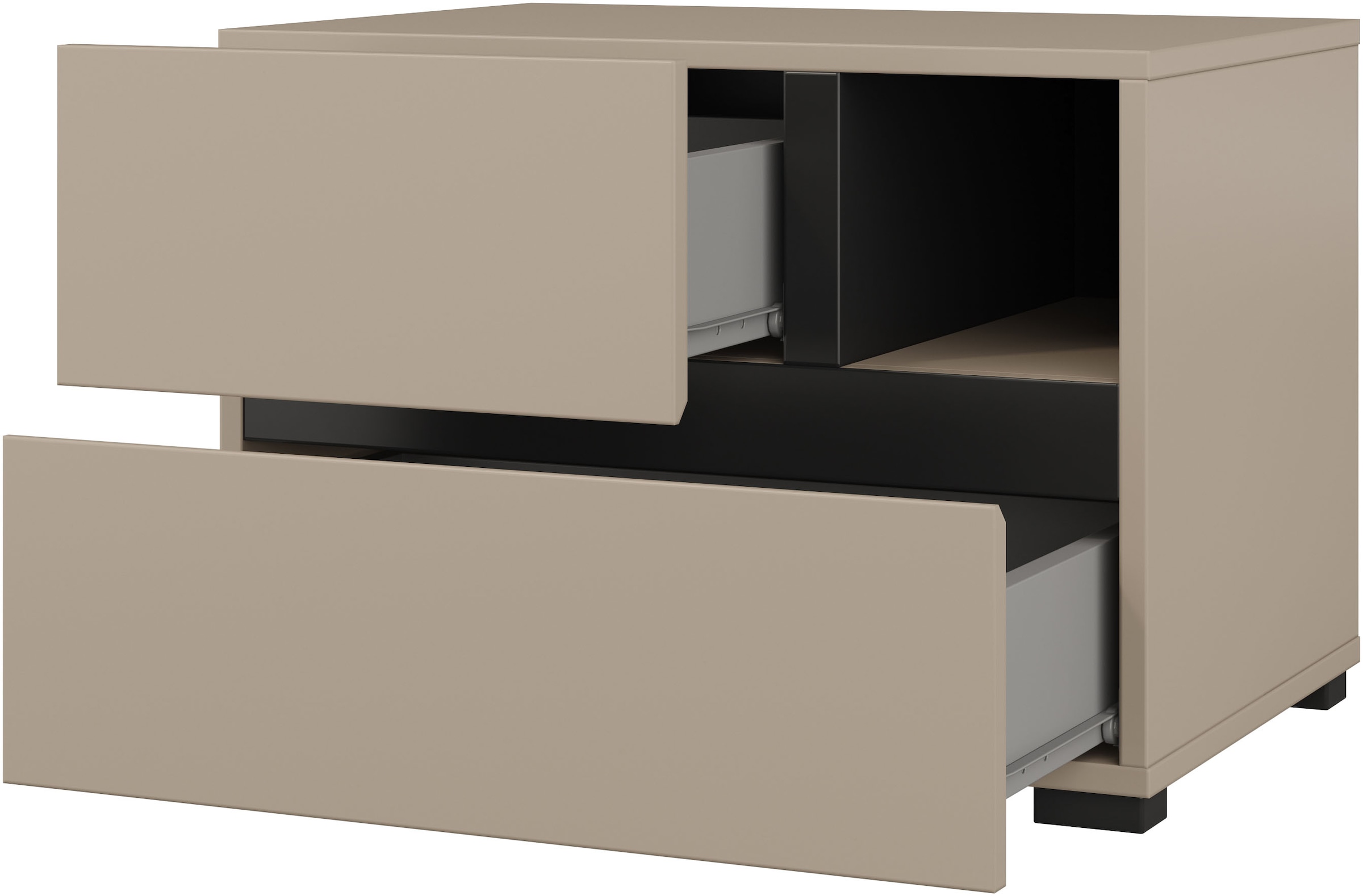 INOSIGN Schlafzimmer-Set »Cross, moderne, grifflose Optik, FSC-zertifiziert«, (4 tlg., Bett 180x200cm, 2 Nachtkommoden, Schrank 2-oder 4-türig), Komplettschlafzimmer-Set
