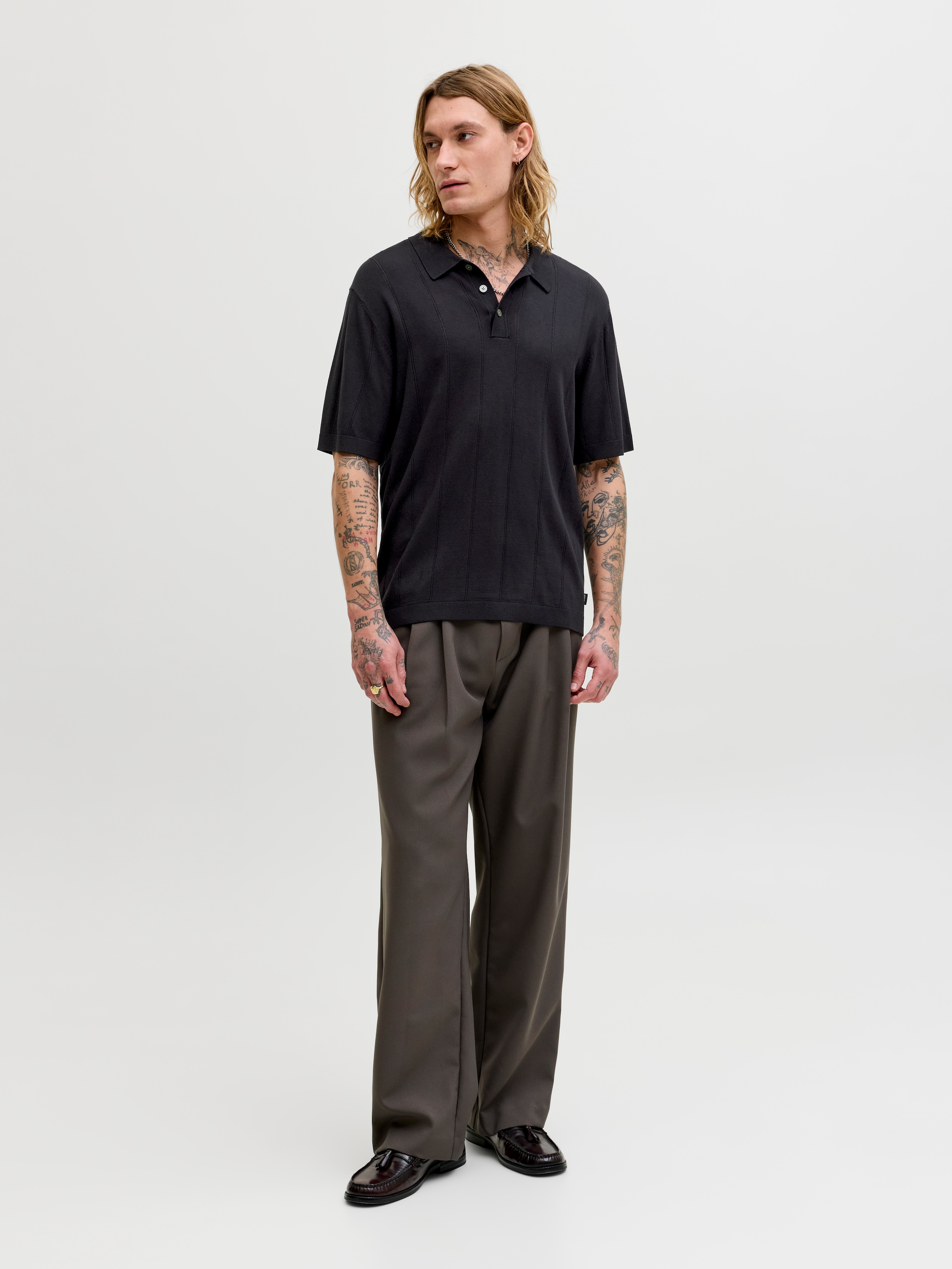 Jack & Jones Polokragenpullover »JPRBLAWILLIAM STRUCTURE KNIT POLO SS SN« Viskosemischung, regular fit