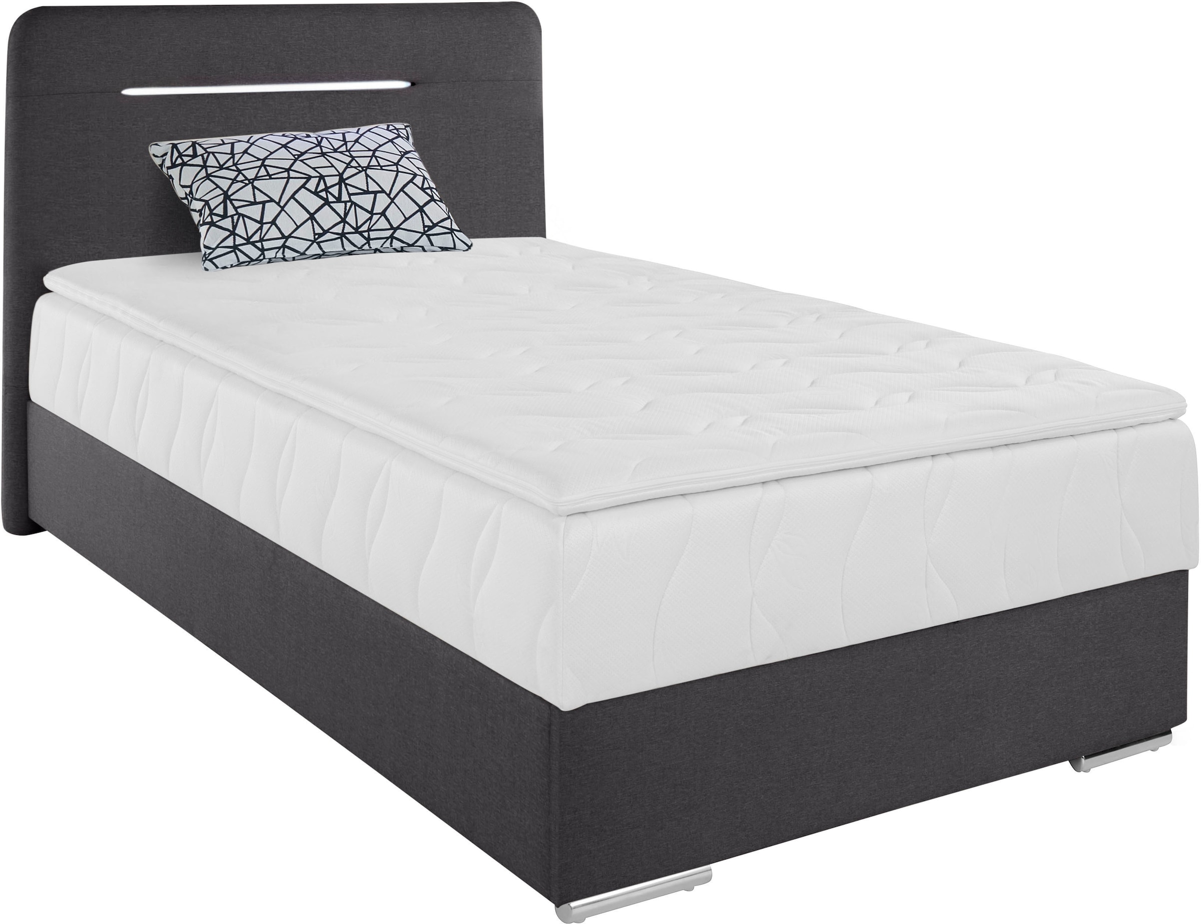 COTTA Boxbett »Lighstar«, inklusive LED-Beleuchtung, Topper, Bettkasten und Zierkissen