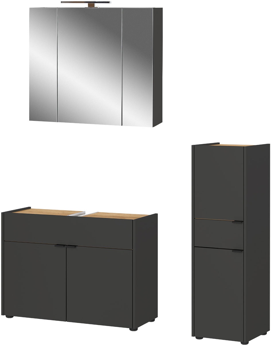 GERMANIA Badmöbel-Set "Ameca" 3 Stk. tlg. Badezimmer-Set aus Waschbeckenunt günstig online kaufen